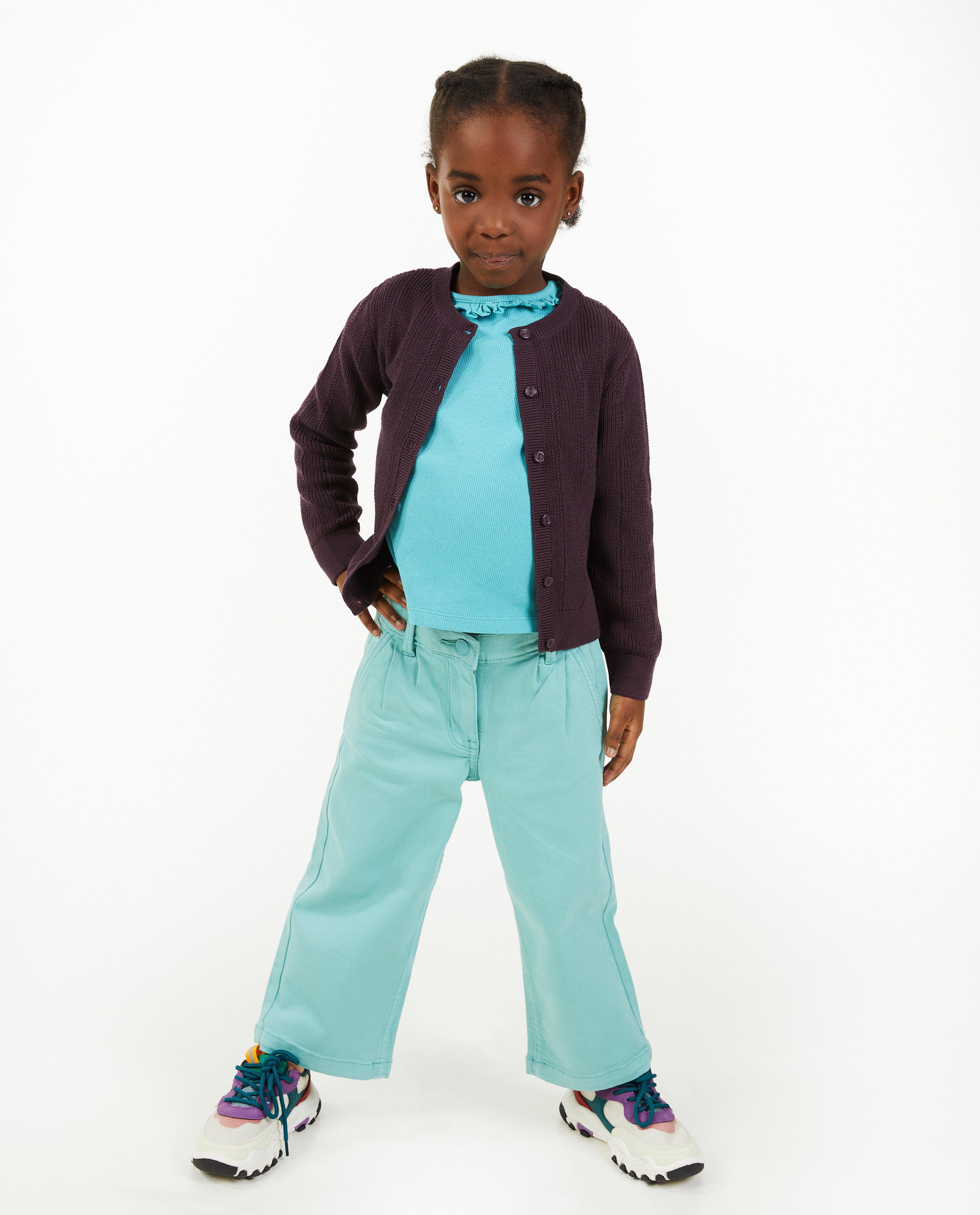 Cardigan violet fonc&eacute; &agrave; partie ajour&eacute;e - D&eacute;tails du produit - violet - image num&eacute;ro 1