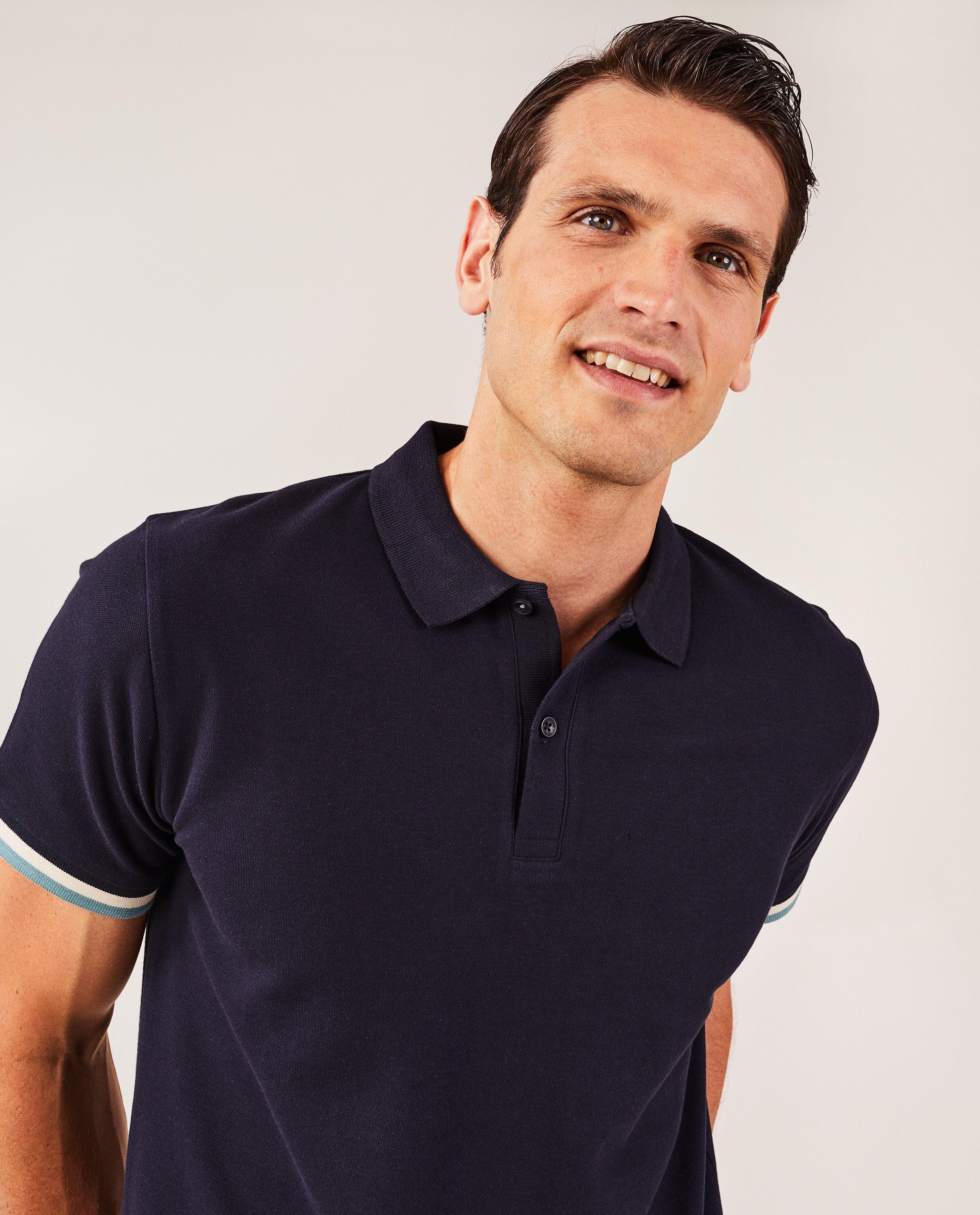 Polo's - Donkerblauwe polo, regular fit