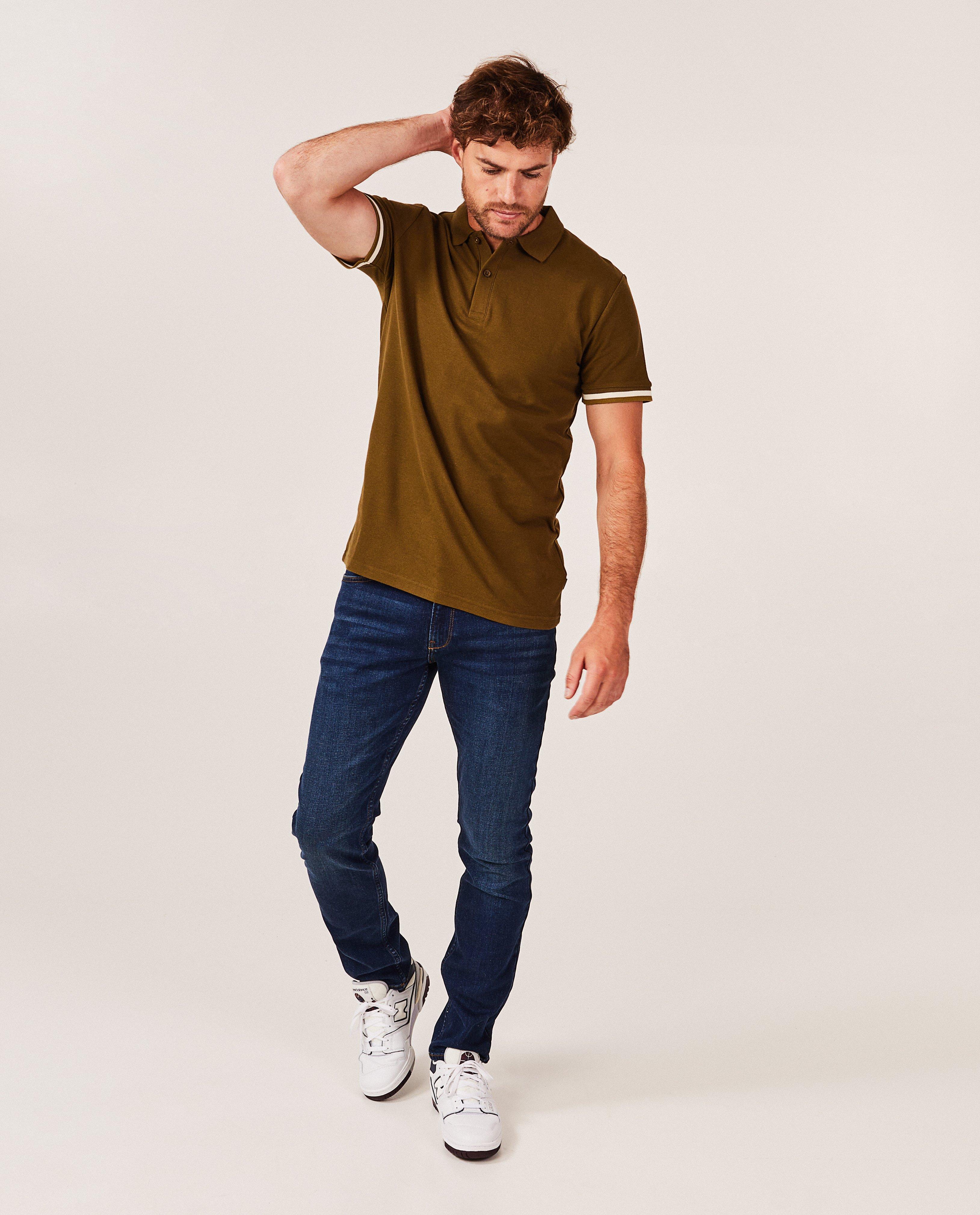 Oranjebruine polo, regular fit - null - Quarterback