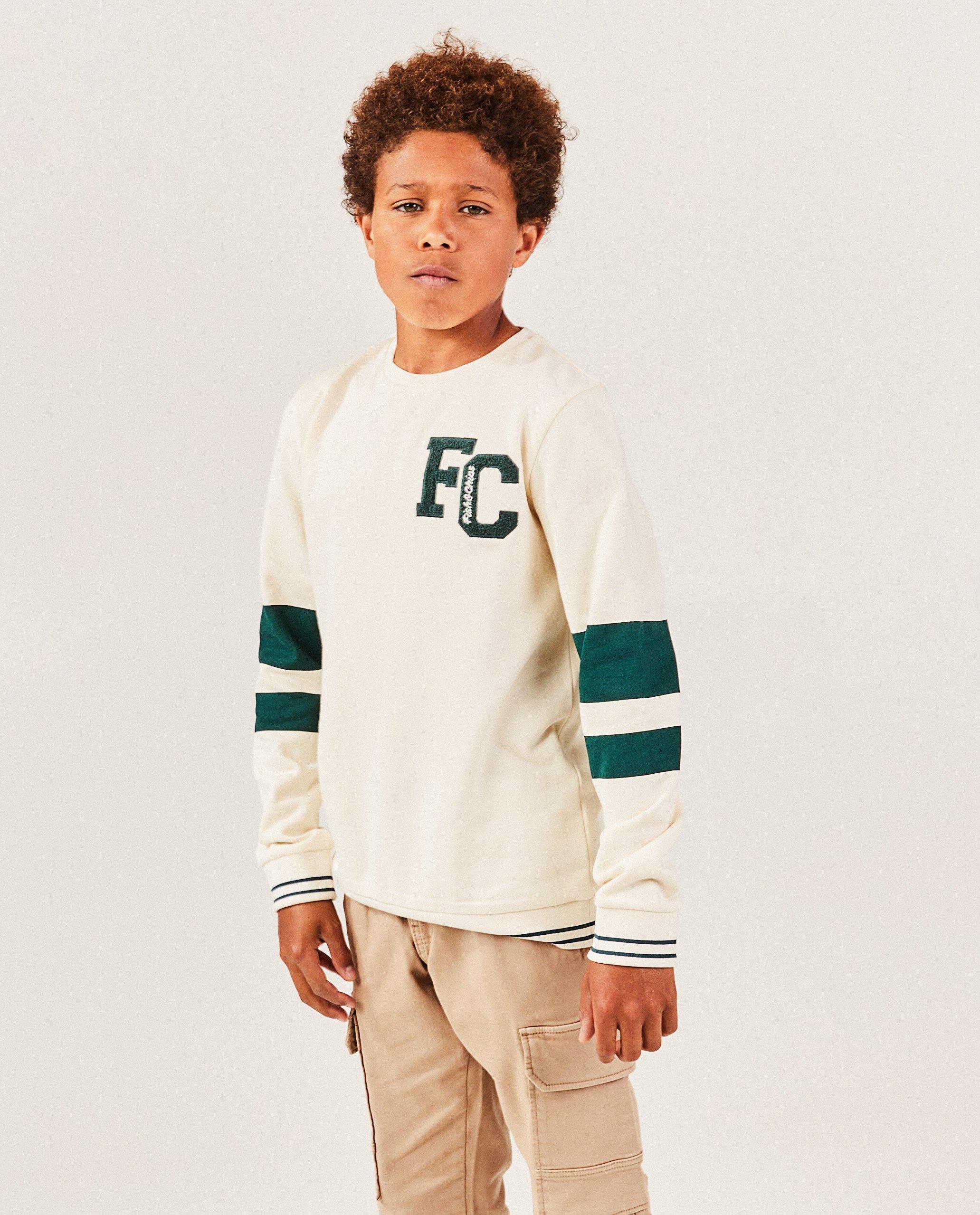 Sweaters - Beige sweater met opschrift
