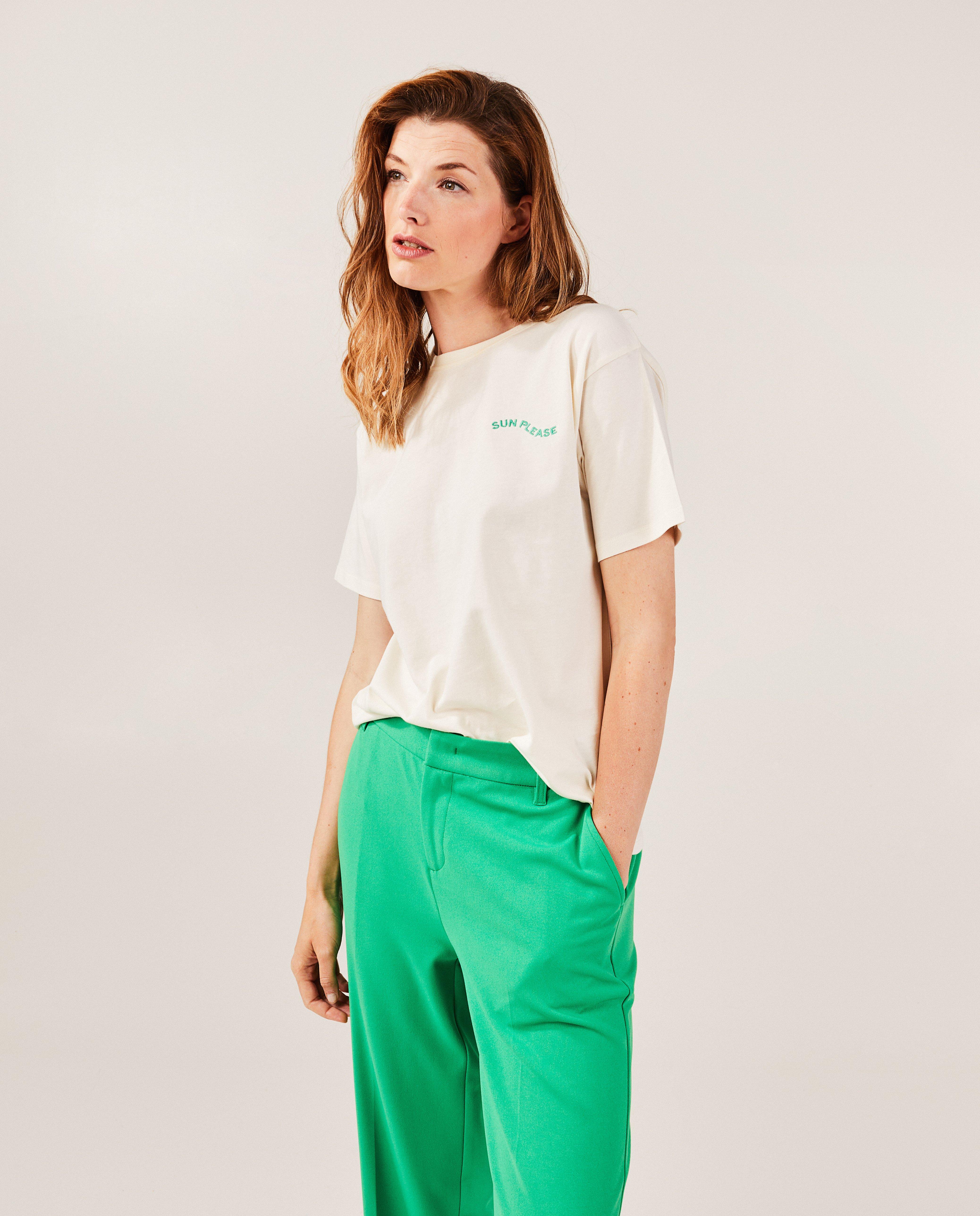 T-shirts - Offwhite T-shirt met opschrift