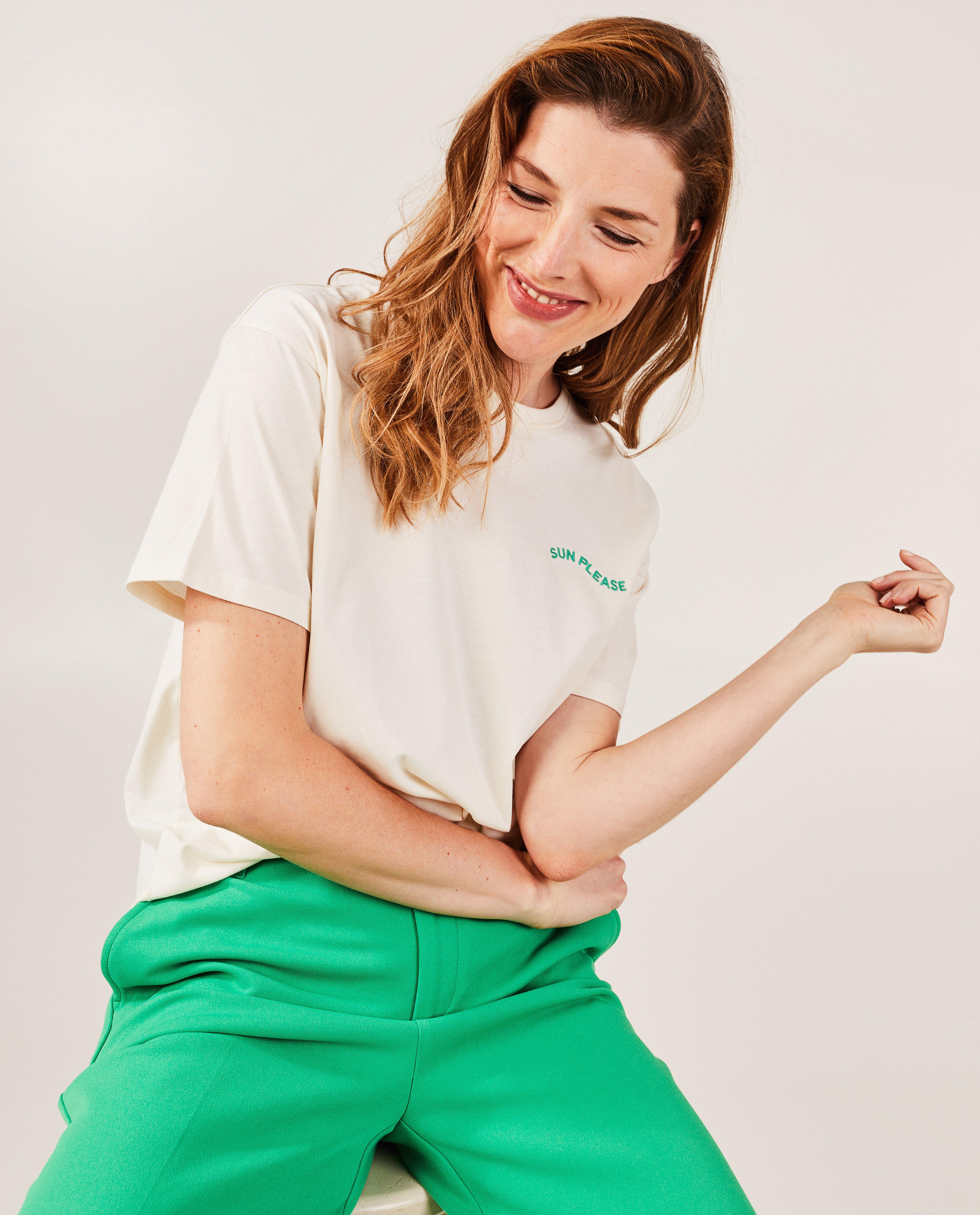 T-shirts - Offwhite T-shirt met opschrift