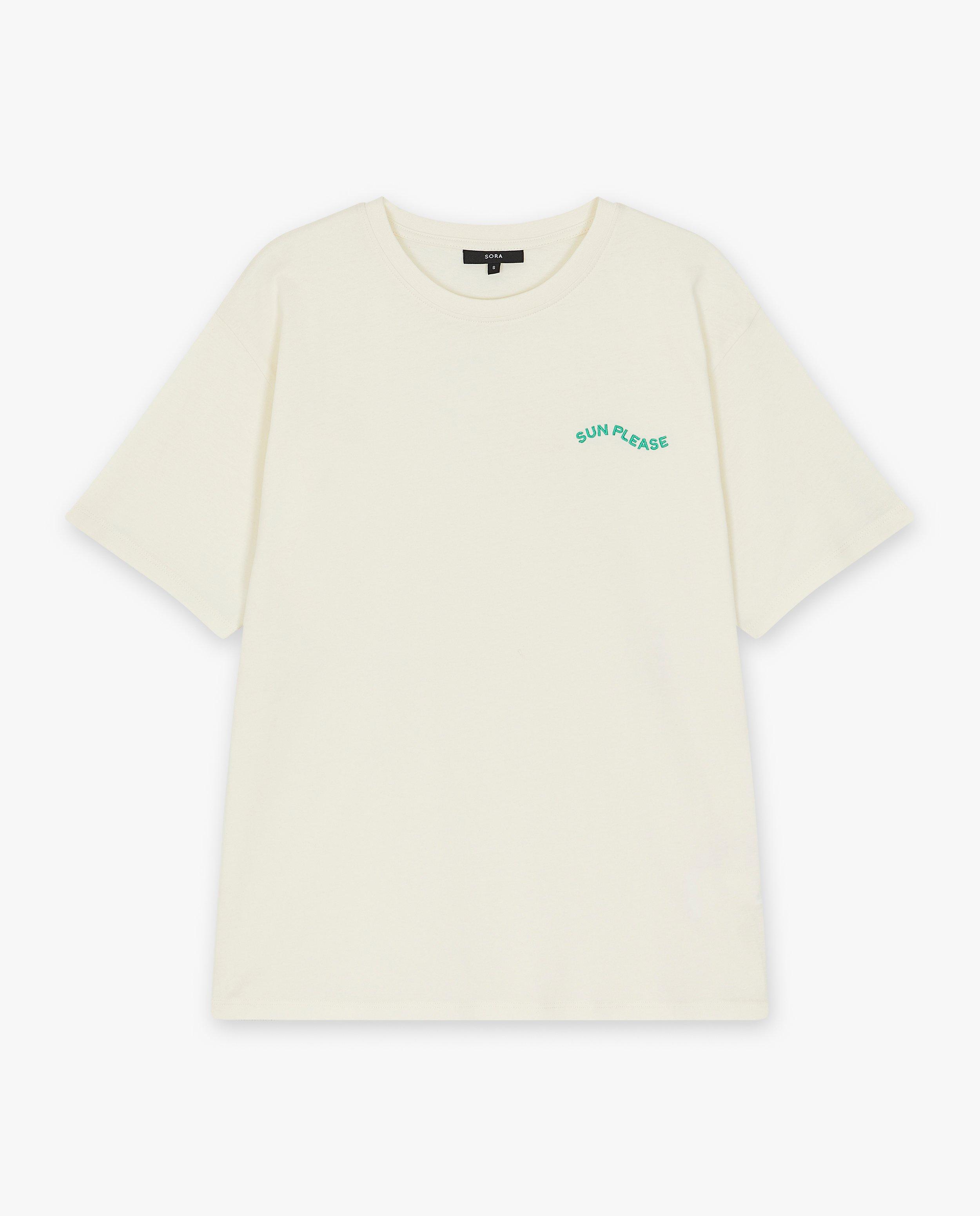 T-shirts - Offwhite T-shirt met opschrift