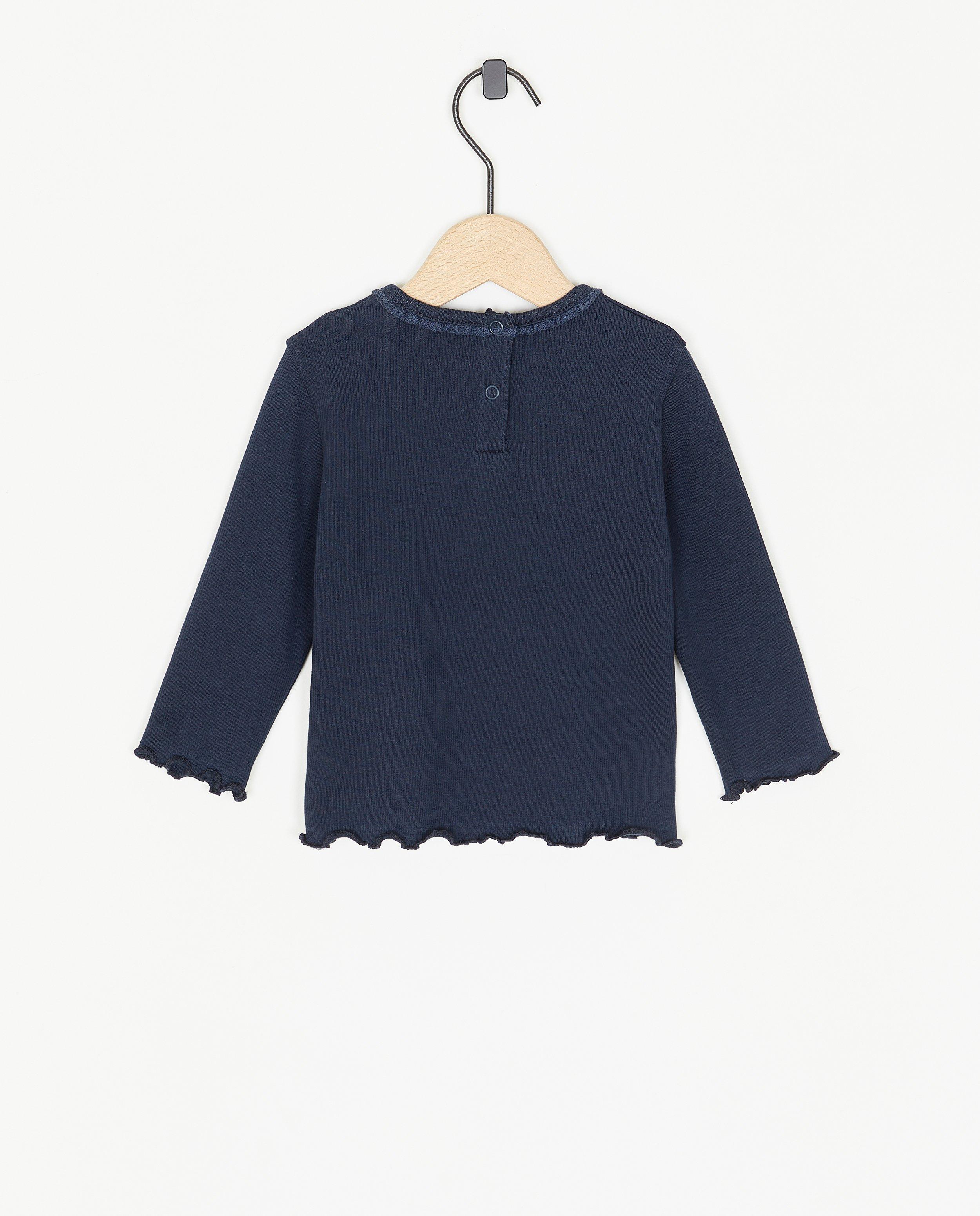 T-shirts - Oudroze longsleeve met rib