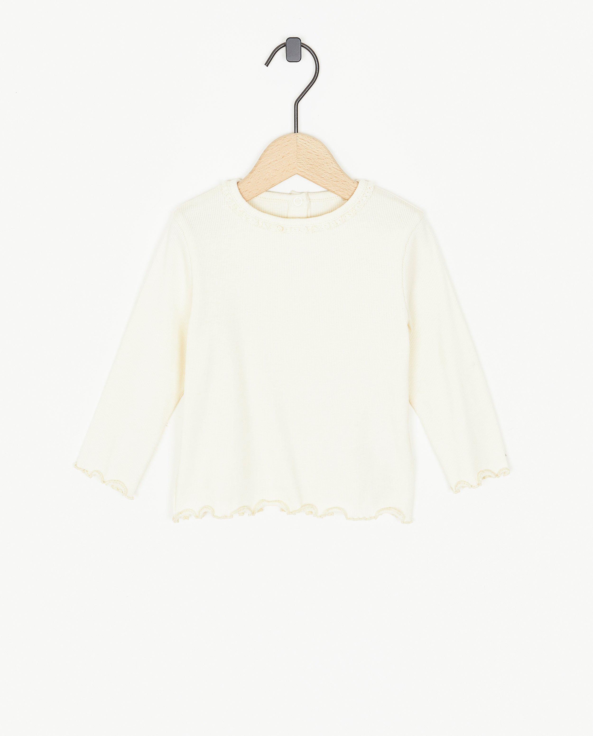 Offwhite longsleeve met rib - null - Cuddles and Smiles