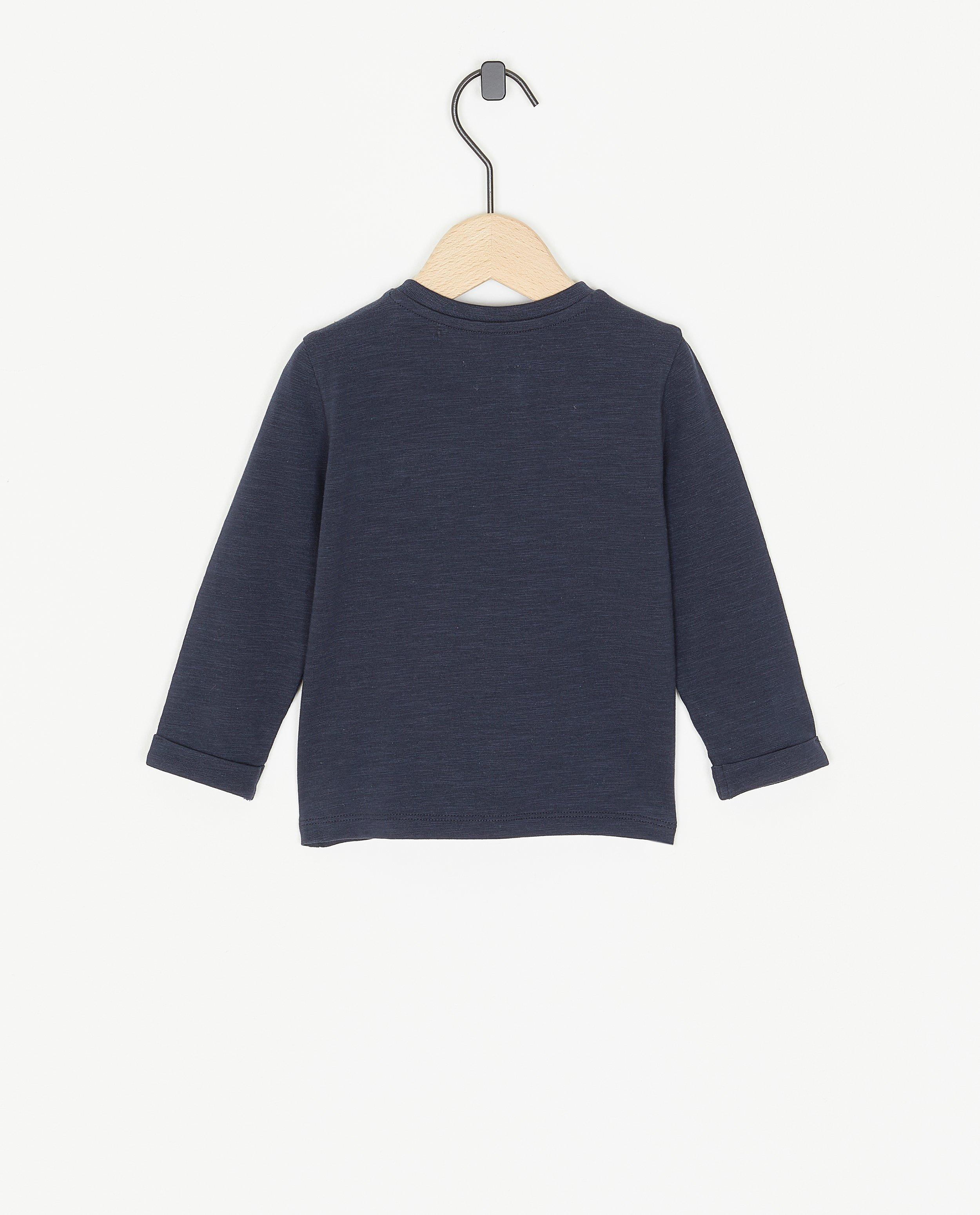 T-shirt bleu foncé à manches longues - Détails du produit - bleu foncé - image numéro 2