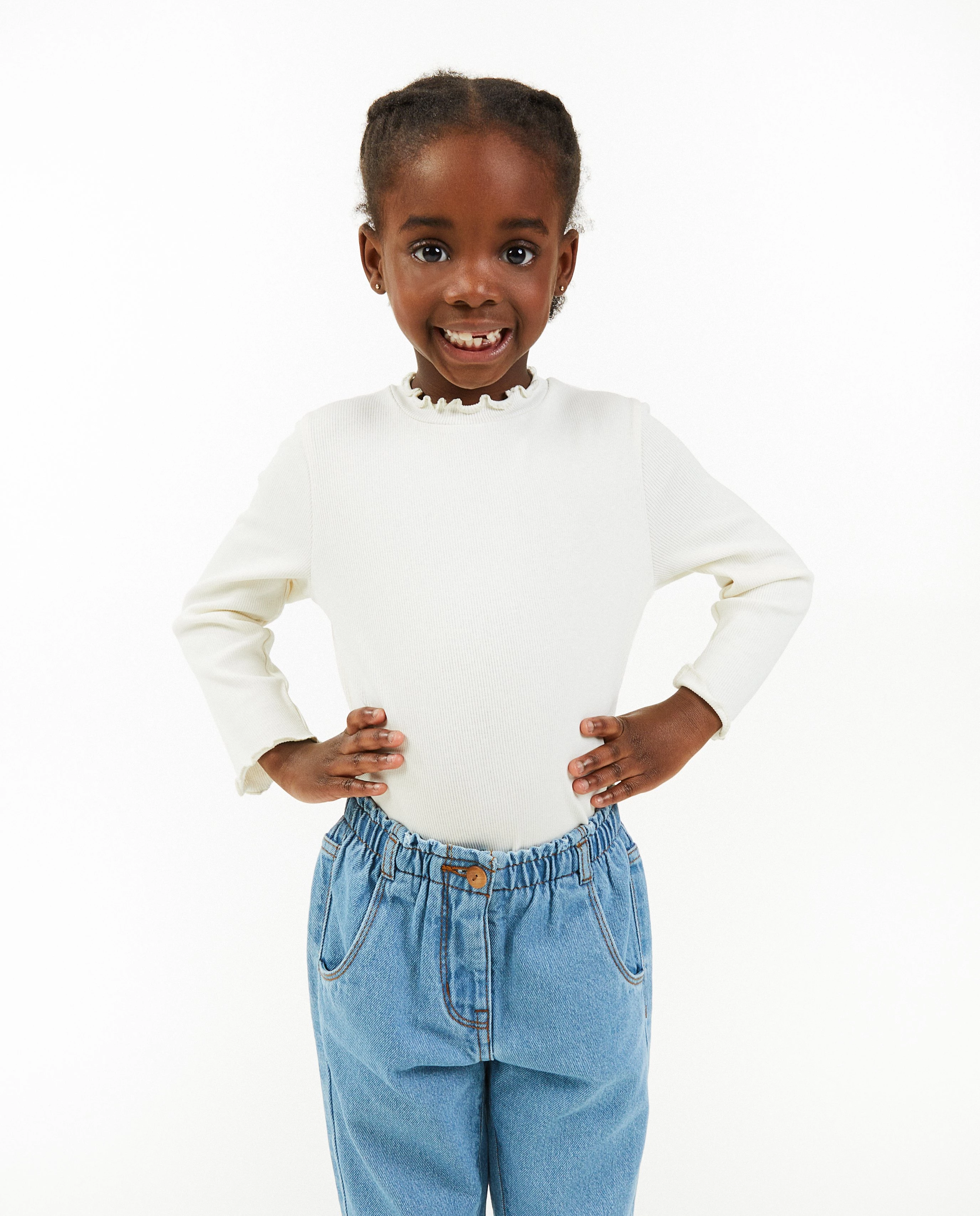 Offwhite longsleeve met rib