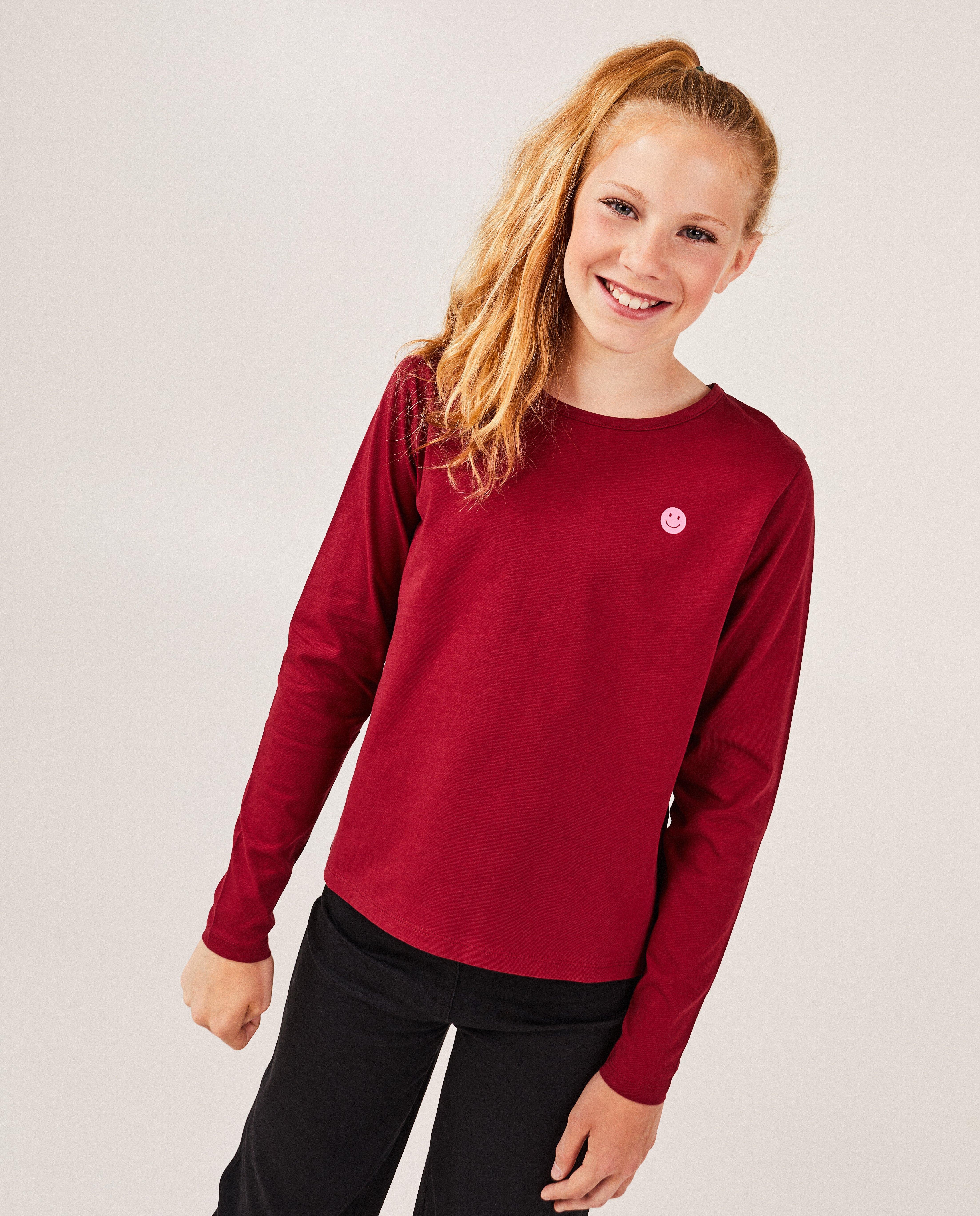 T-shirts - Longsleeve met smileyprint