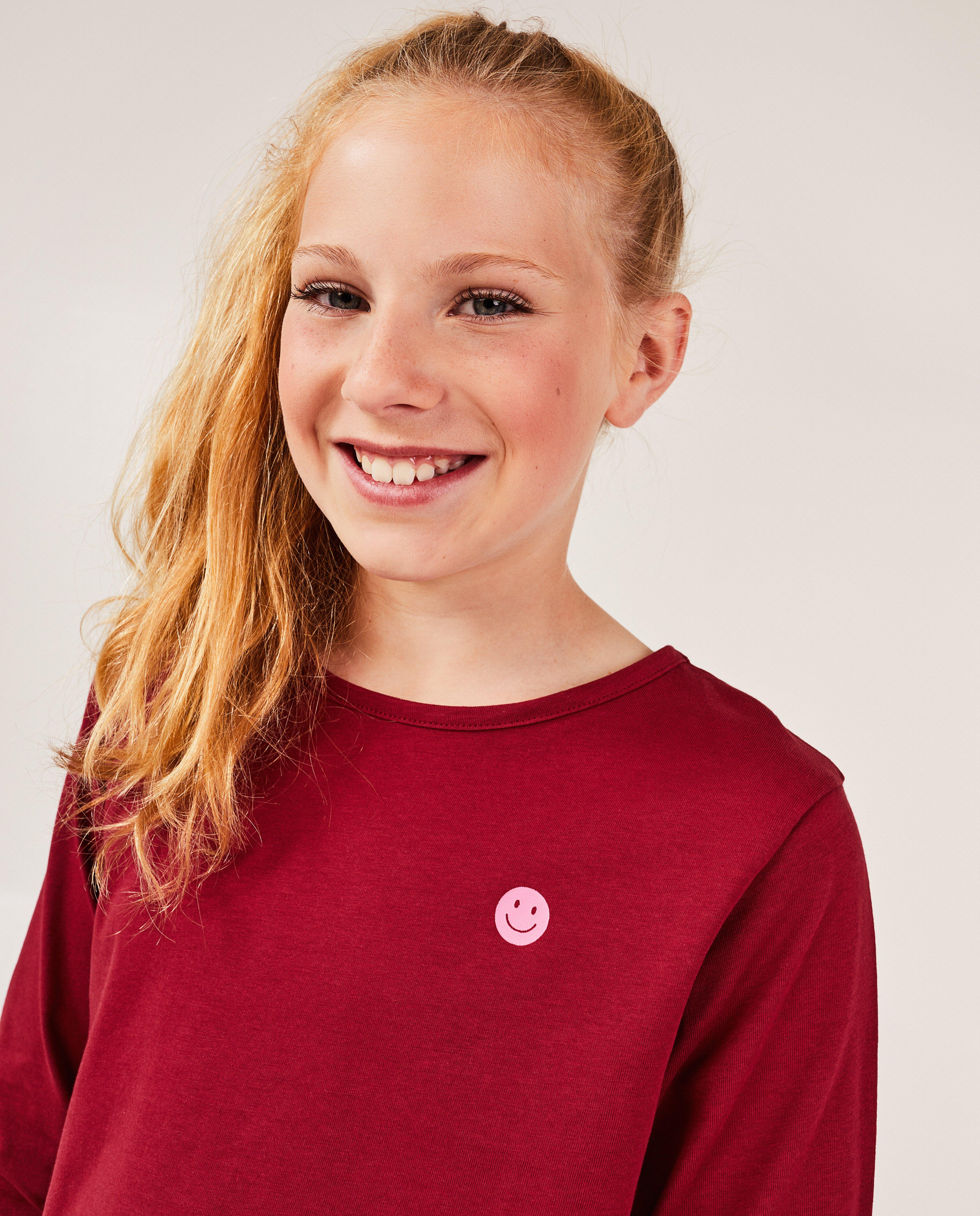 T-shirts - Longsleeve met smileyprint