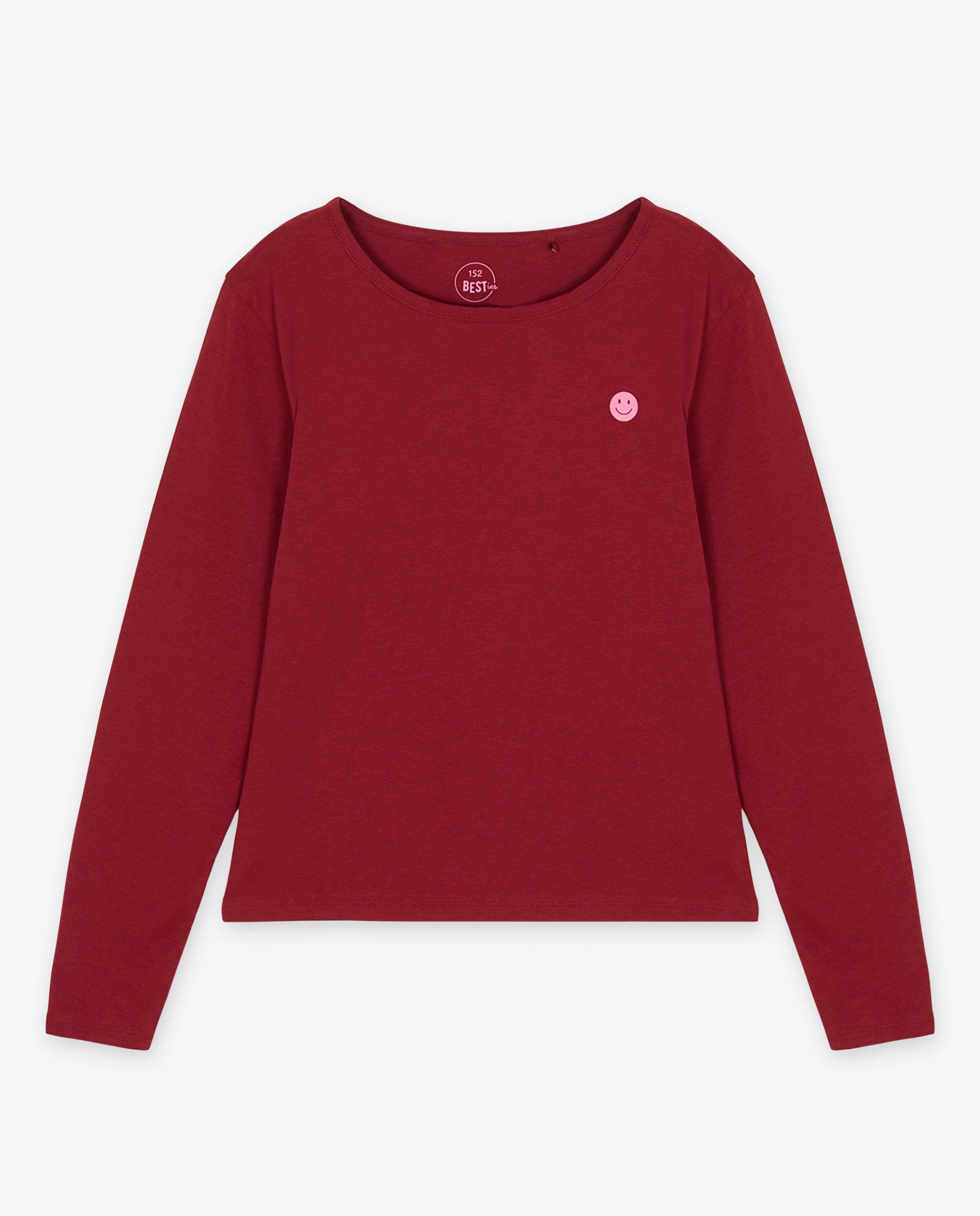 T-shirts - Longsleeve met smileyprint