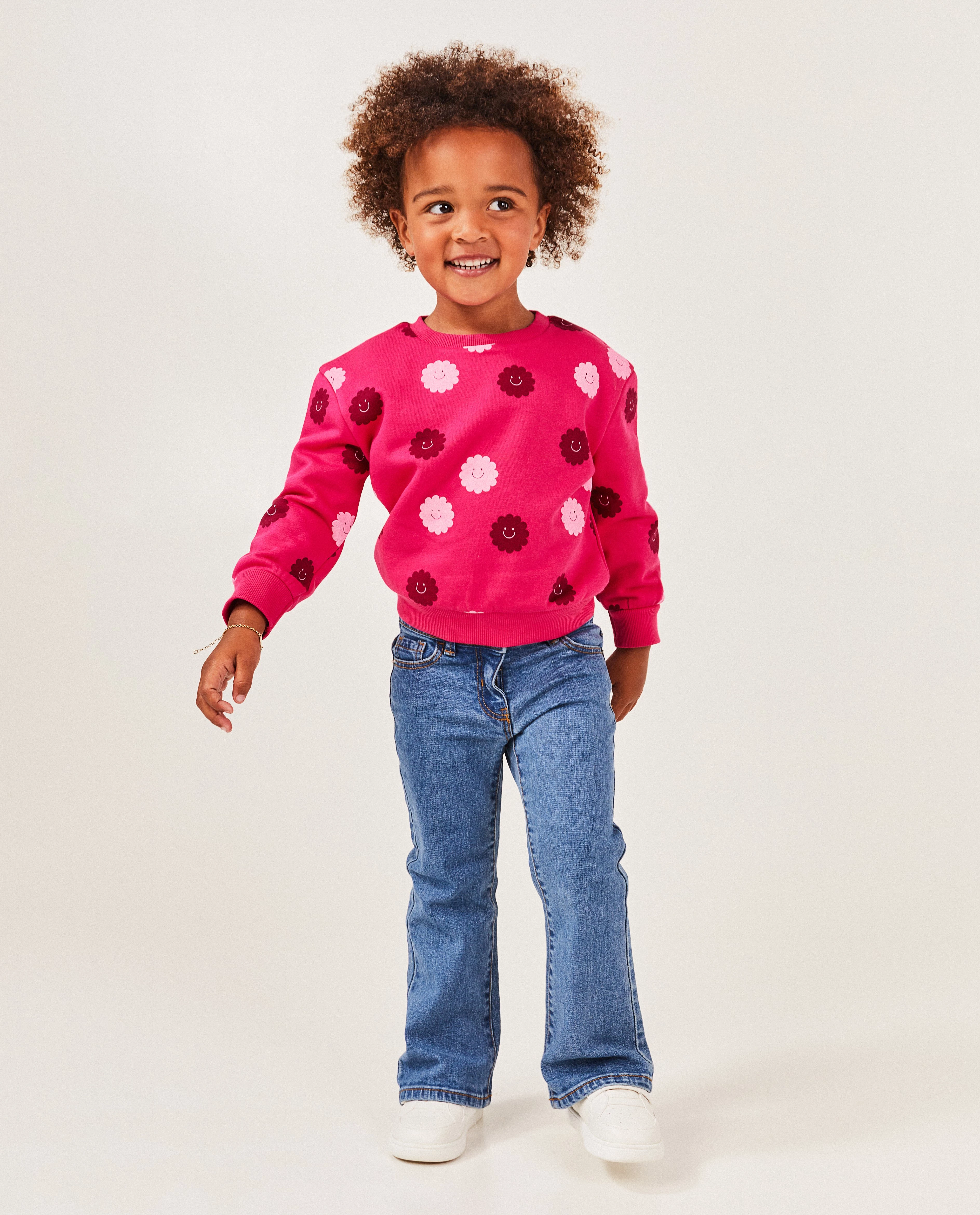 Blauwe jeans, flared fit