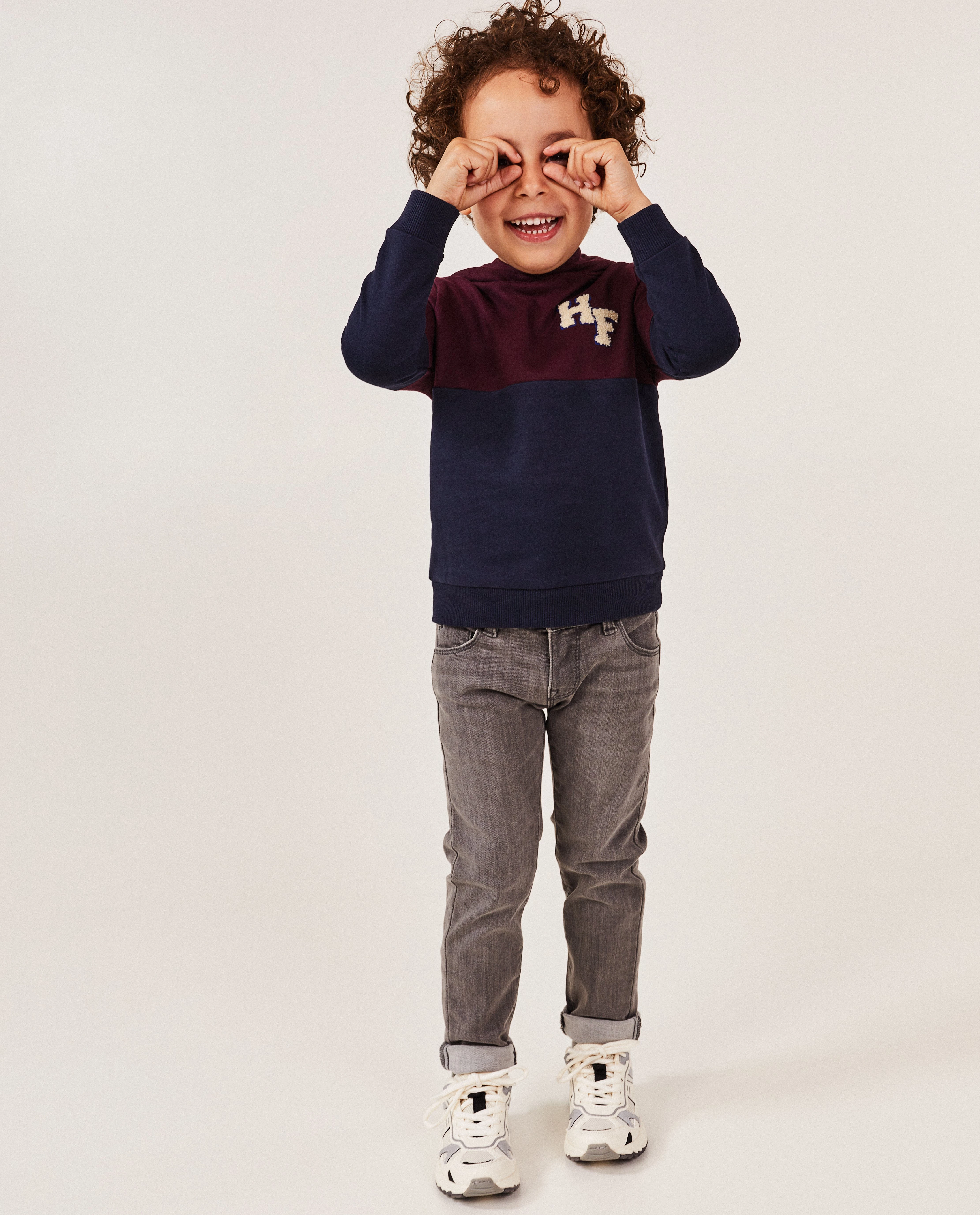 Donkergrijze jeans, slim fit