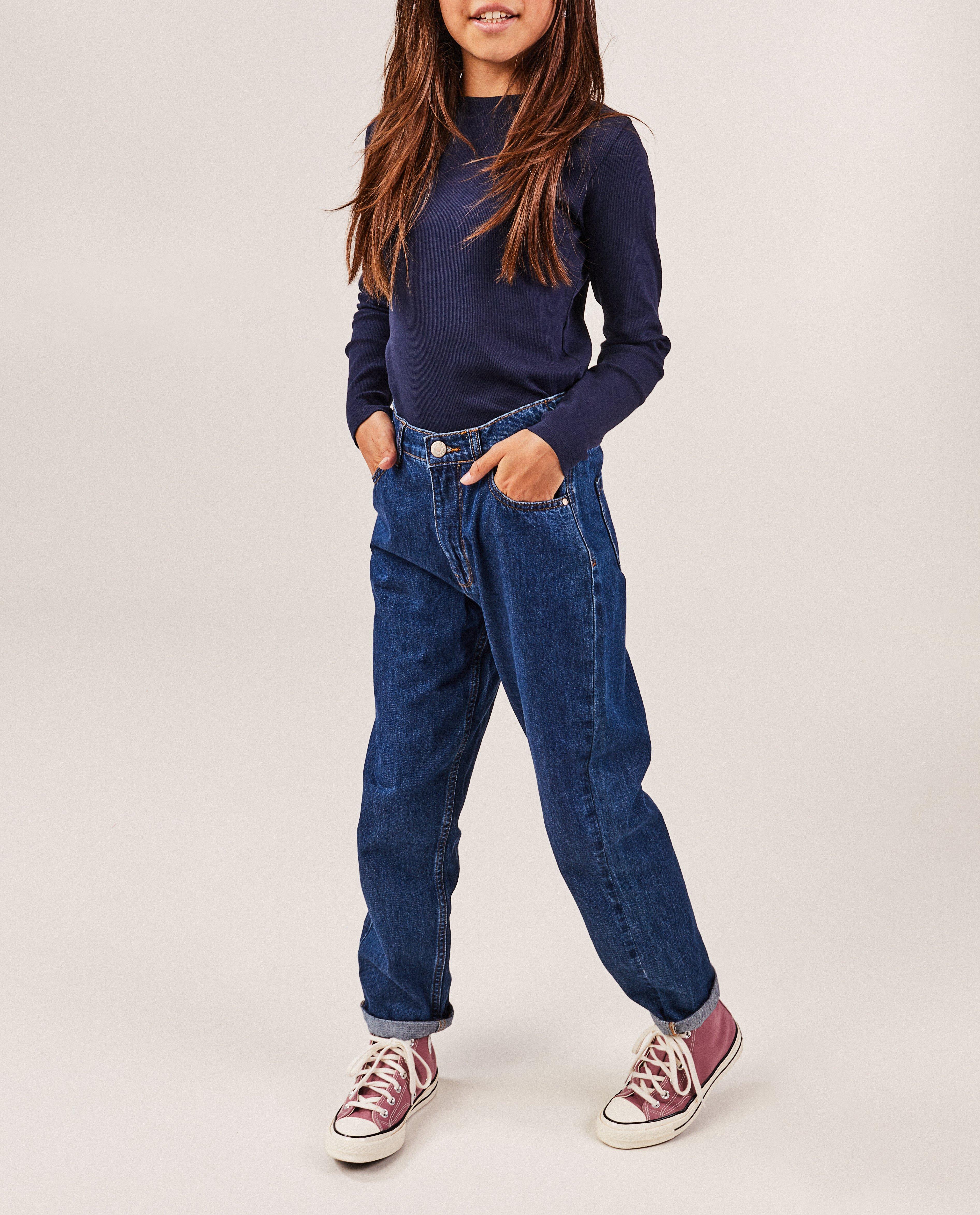Jeans bleu foncé, coupe mom - null - Fish & Chips