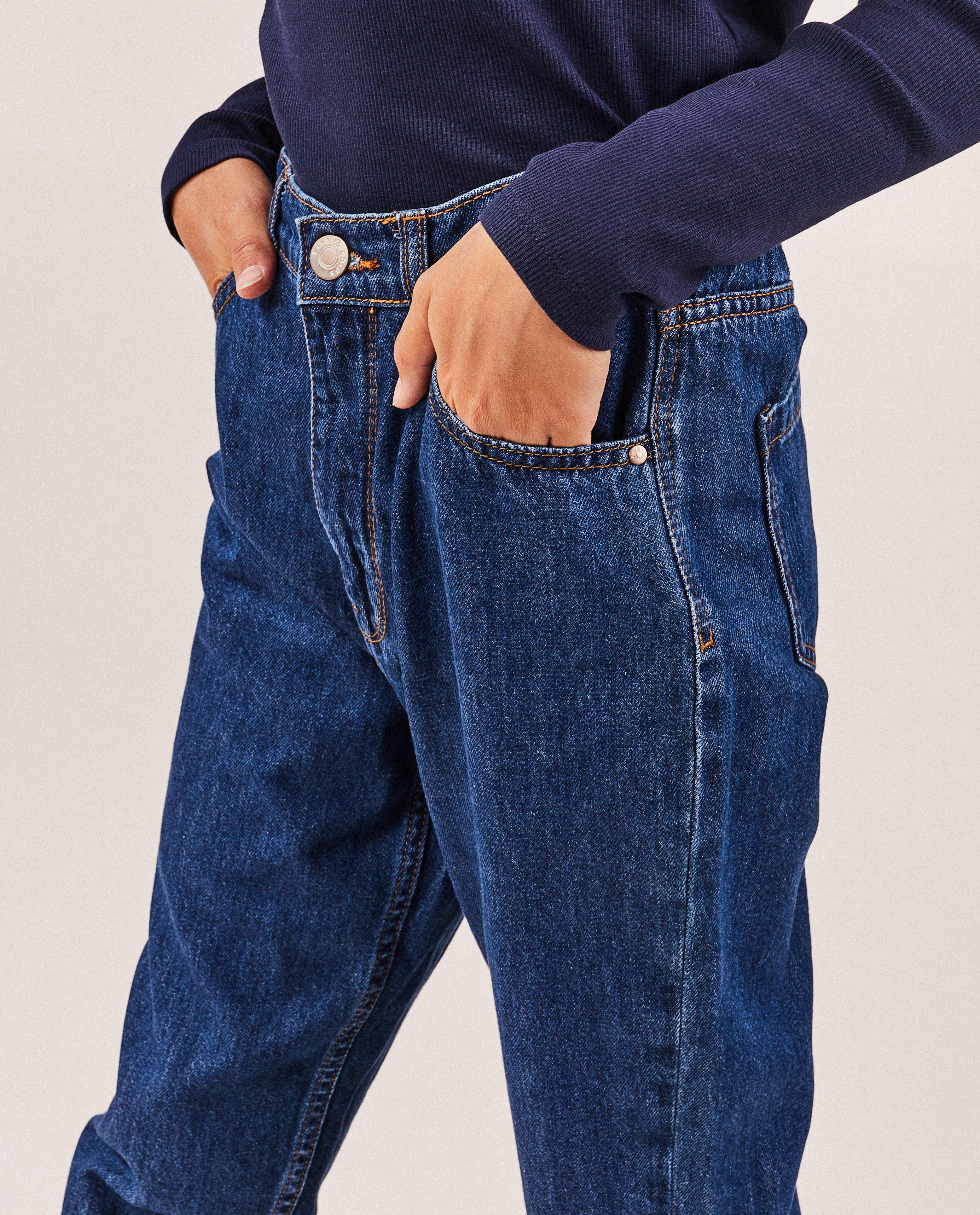 Jeans - Jeans bleu foncé, coupe mom