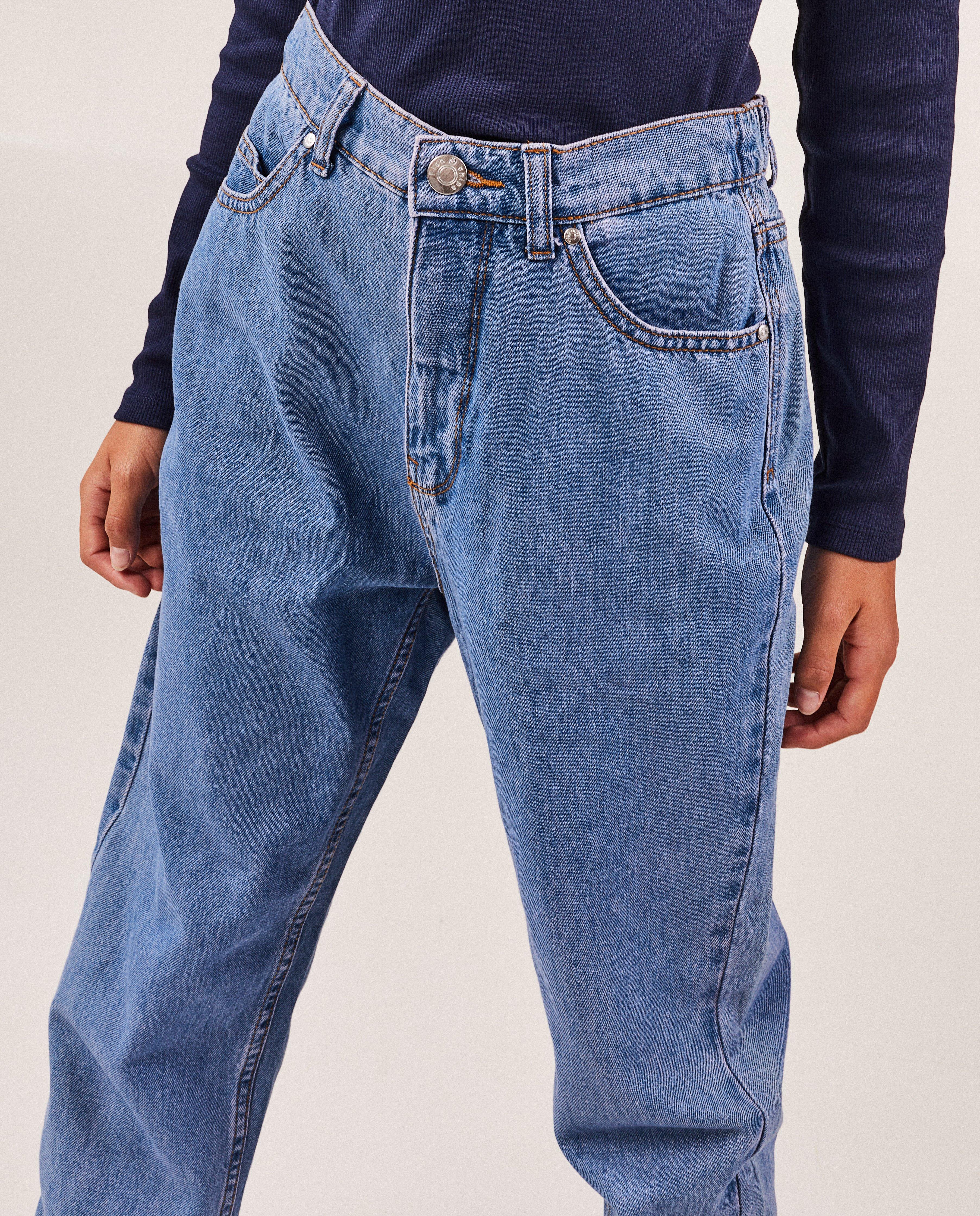 Jeans - Jeans bleu foncé, coupe mom