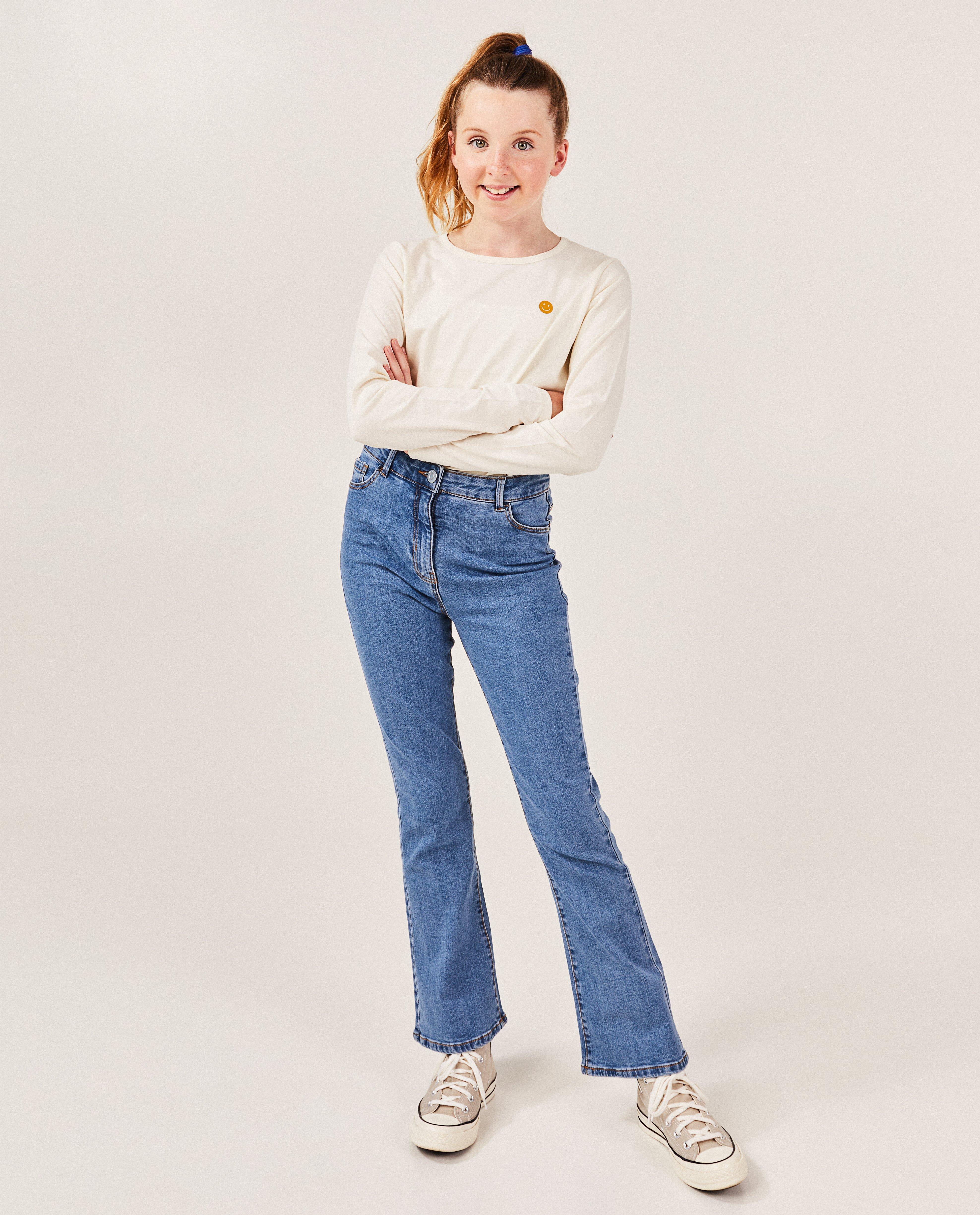 Blauwe jeans, flared fit - null - Fish & Chips
