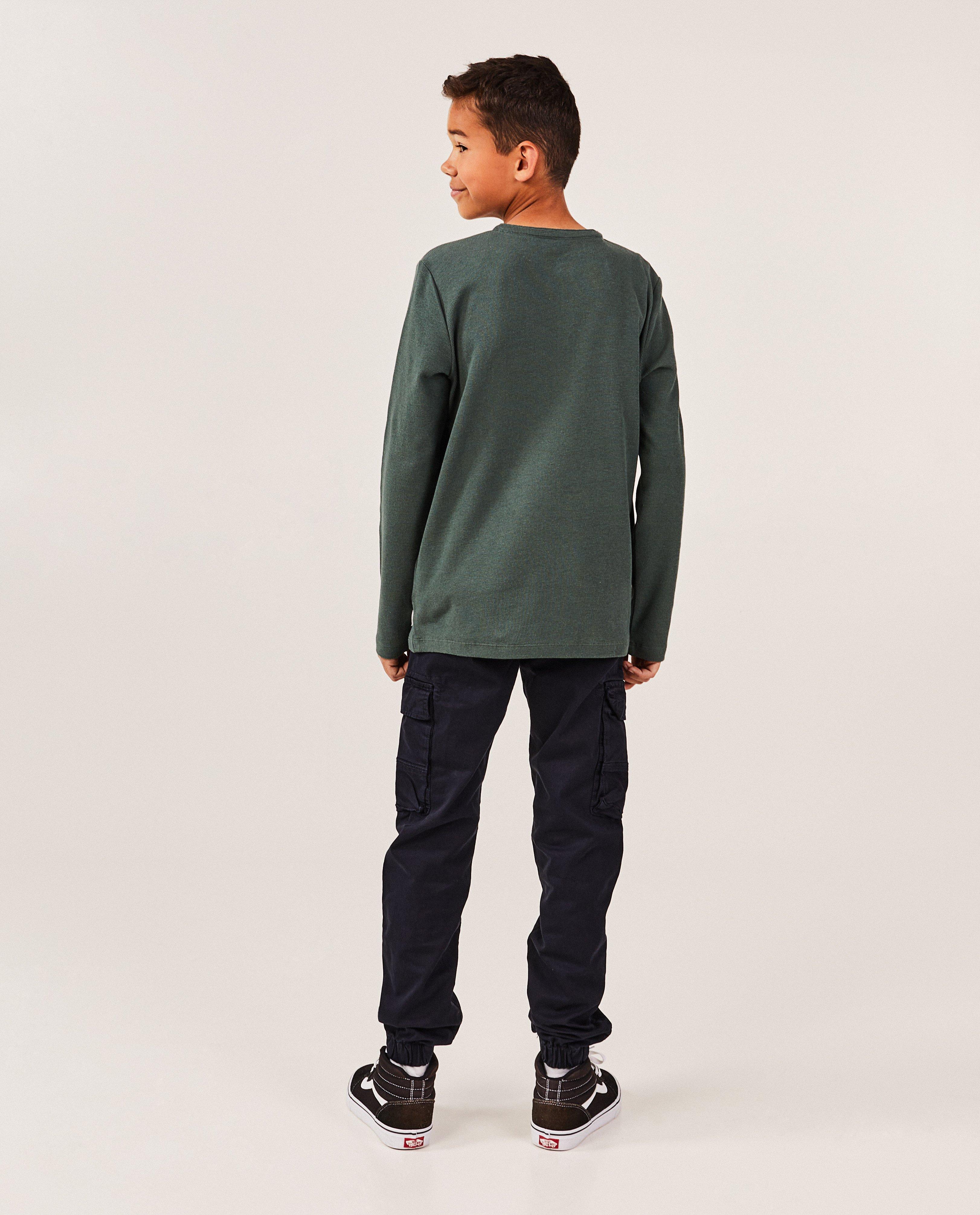 Pantalons - Pantalon bleu foncé, coupe cargo, 7-14 ans