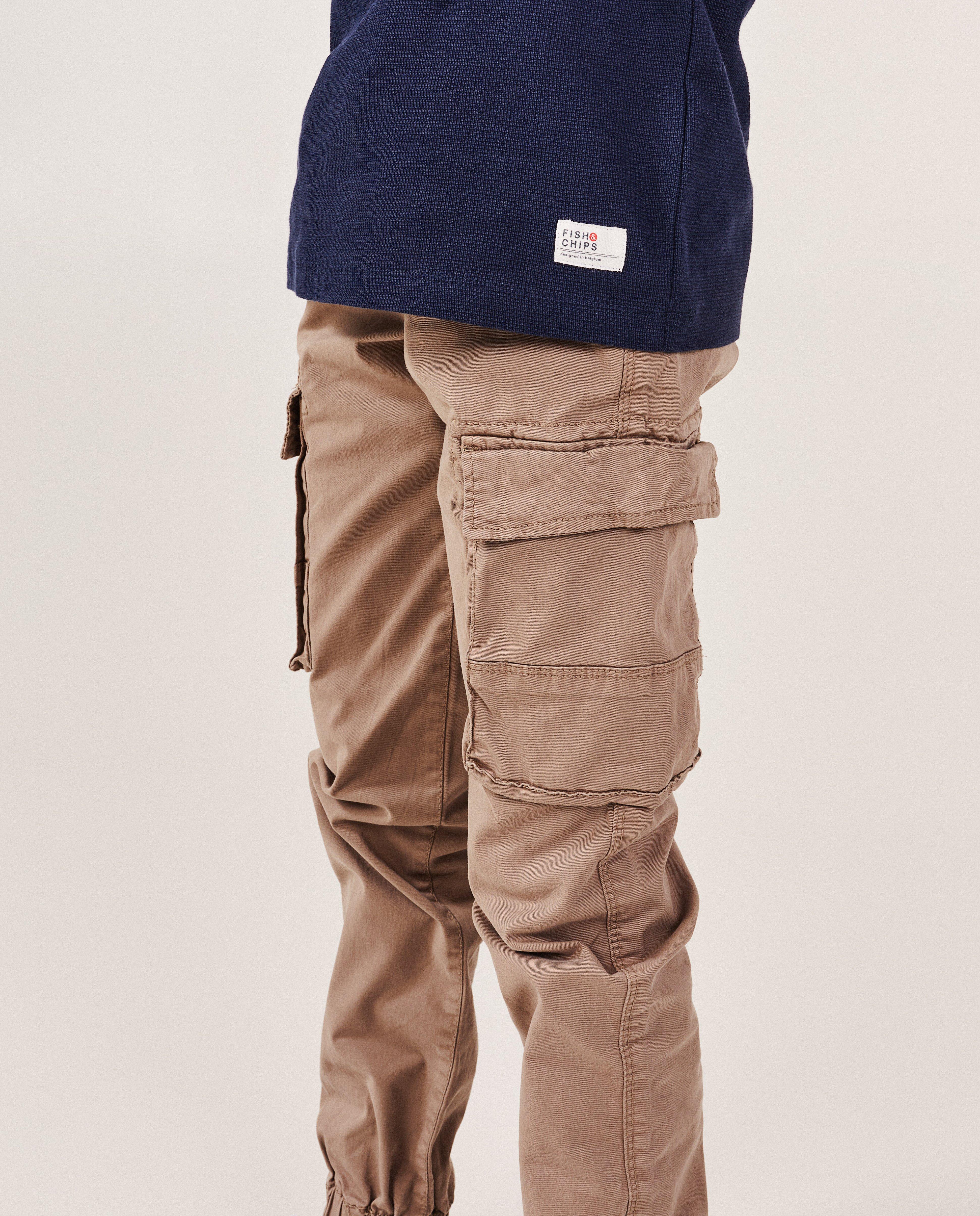 Broeken - Donkerblauwe broek, cargo fit, 7-14 jaar