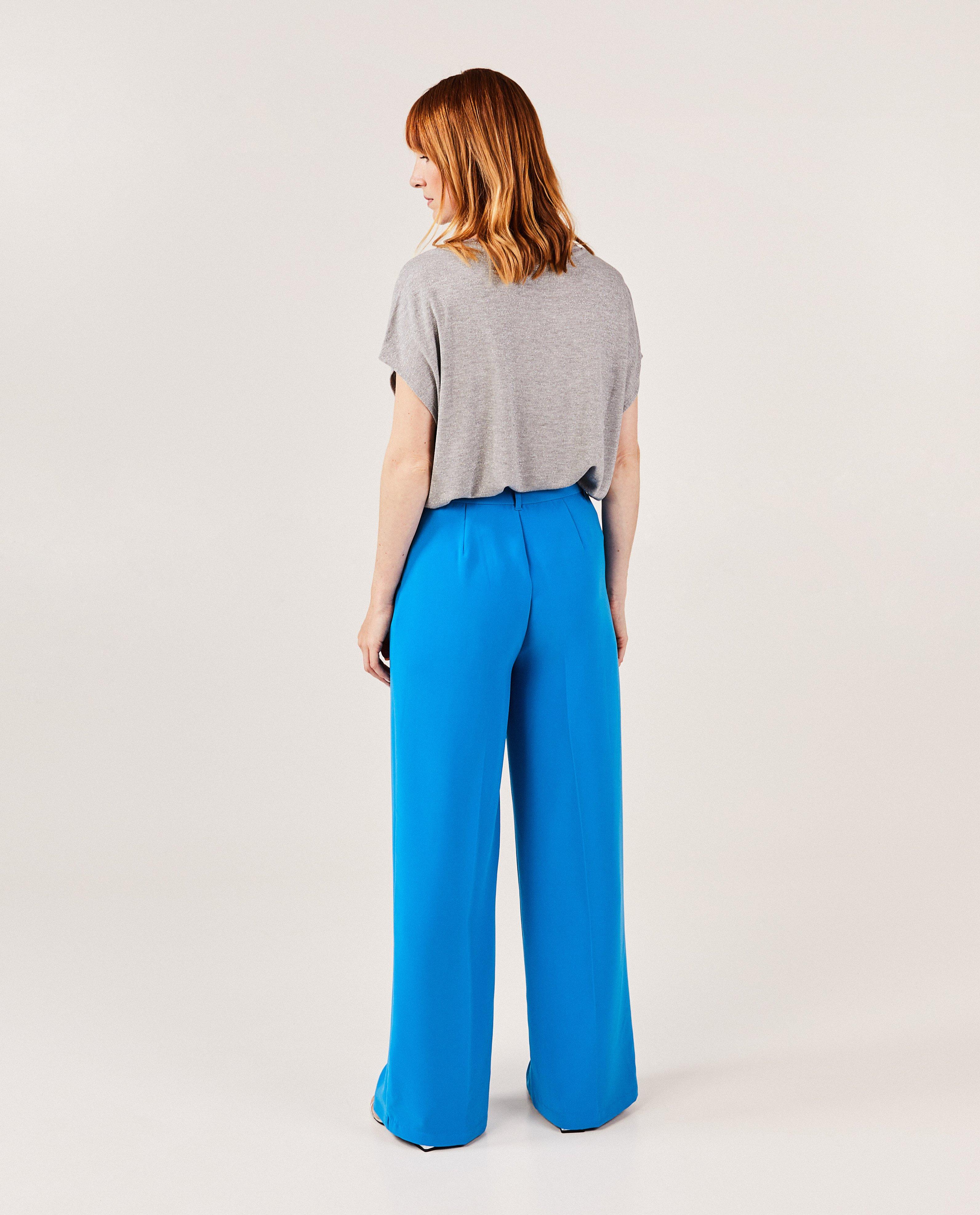 Broeken - Blauwe broek met structuur