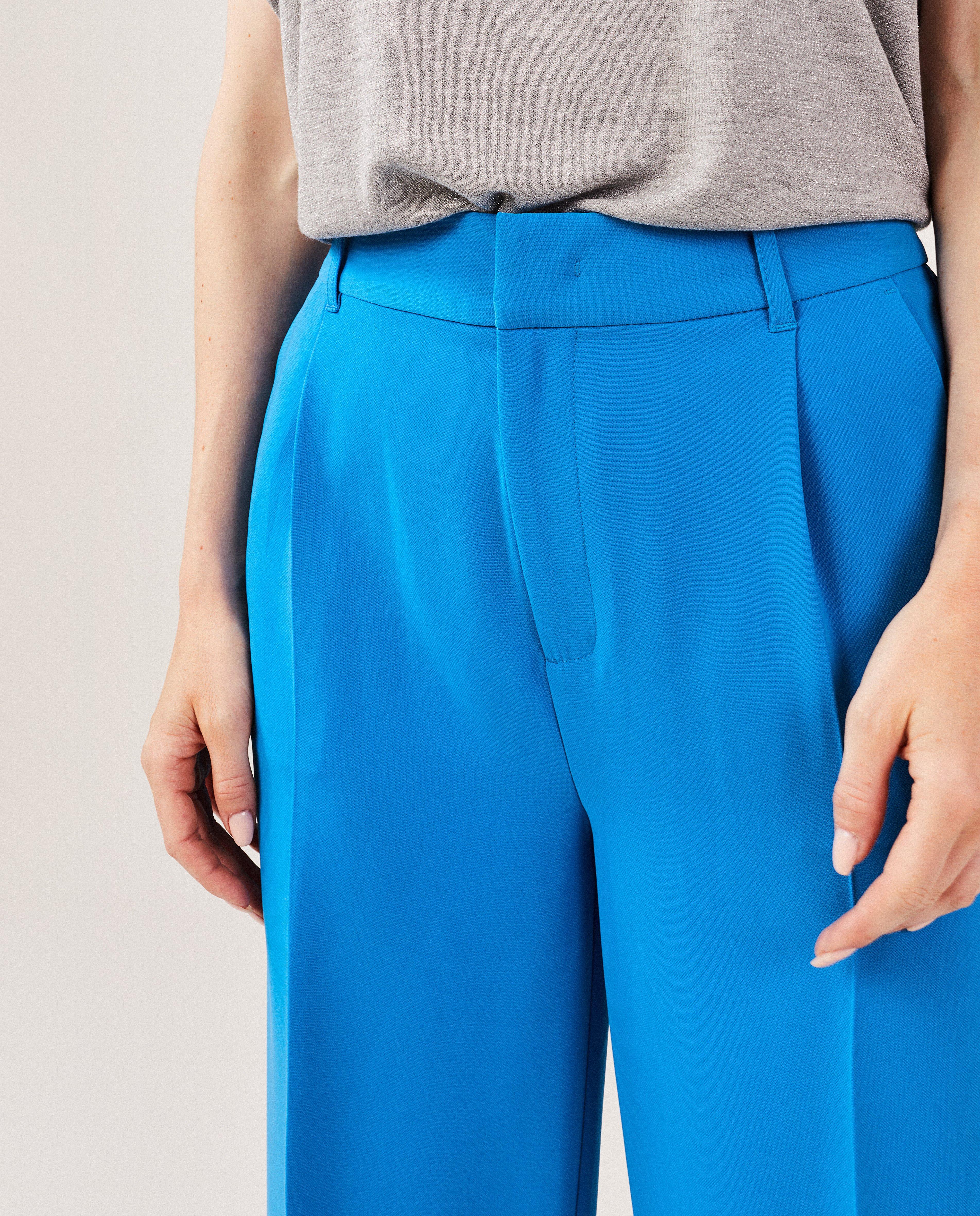 Pantalons - Pantalon bleu structuré