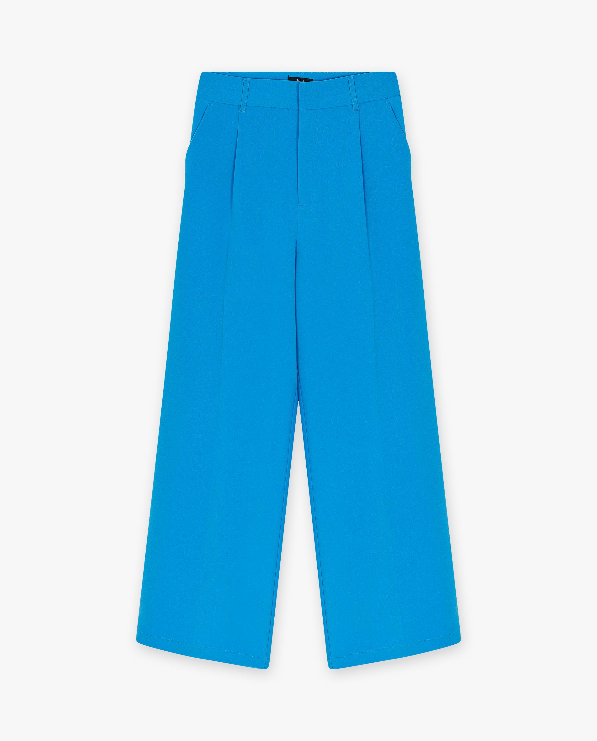 Pantalons - Pantalon bleu structuré