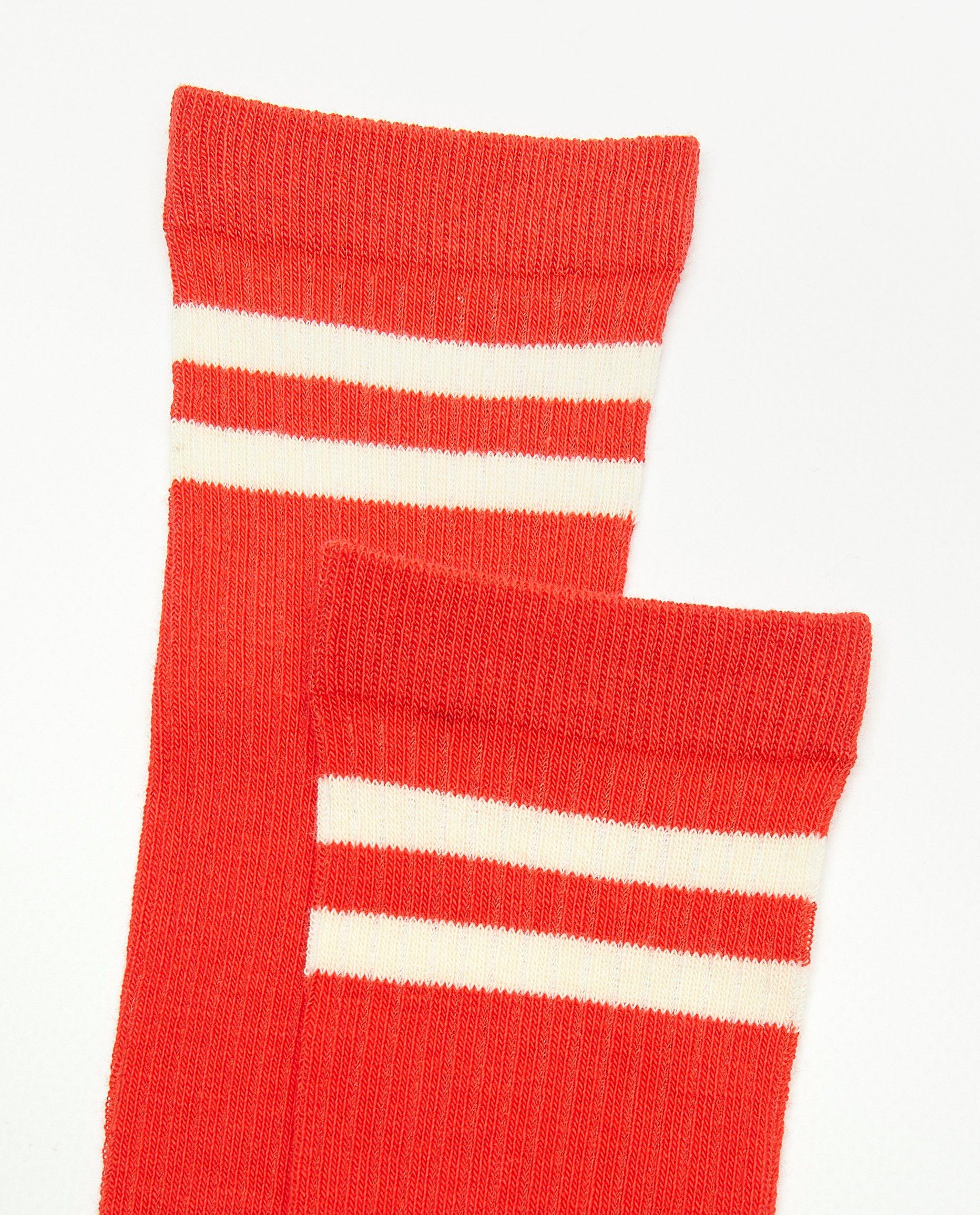 Chaussettes - Mi-bas rouges côtelés