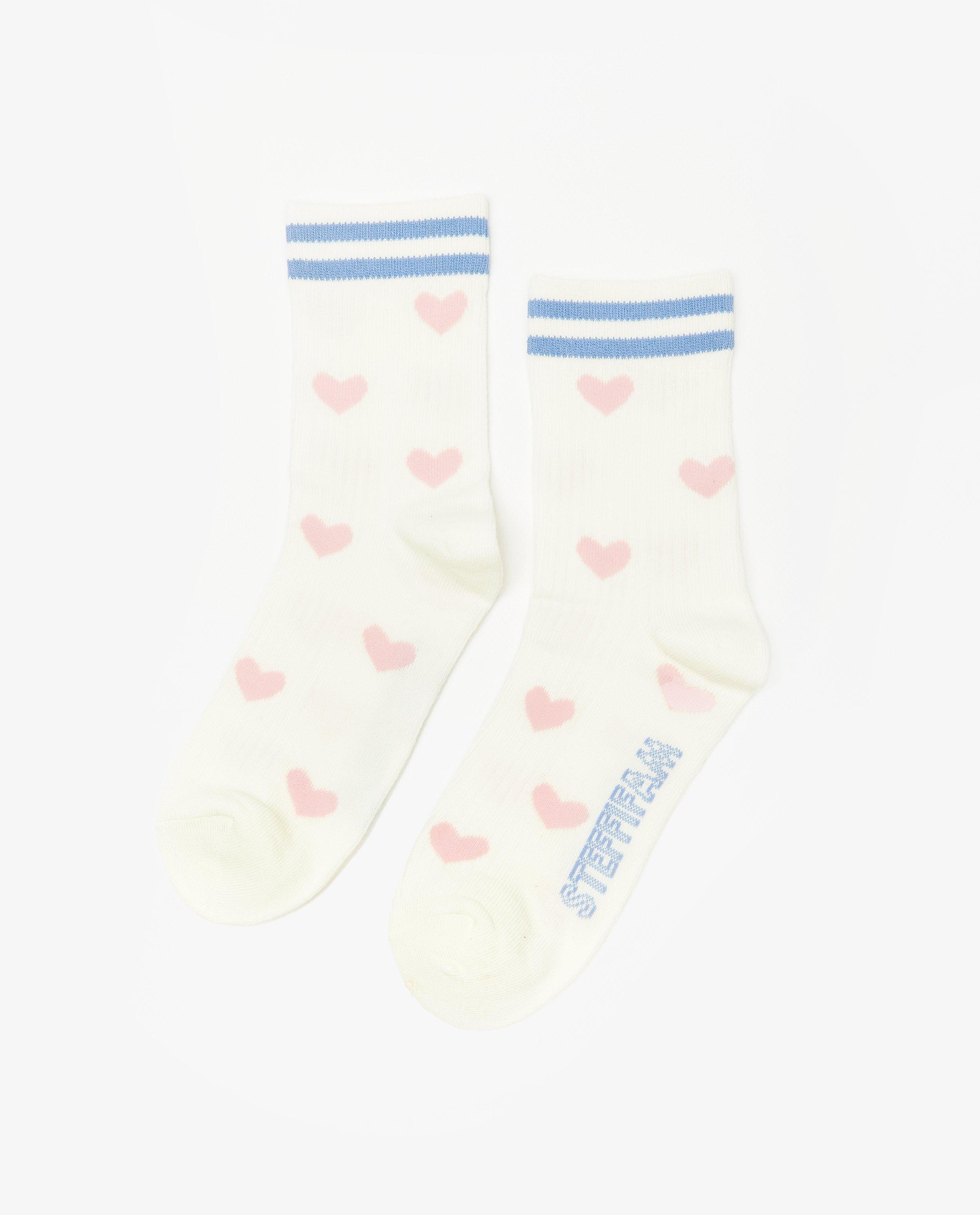 Chaussettes - Chaussettes avec un motif à petits cœurs