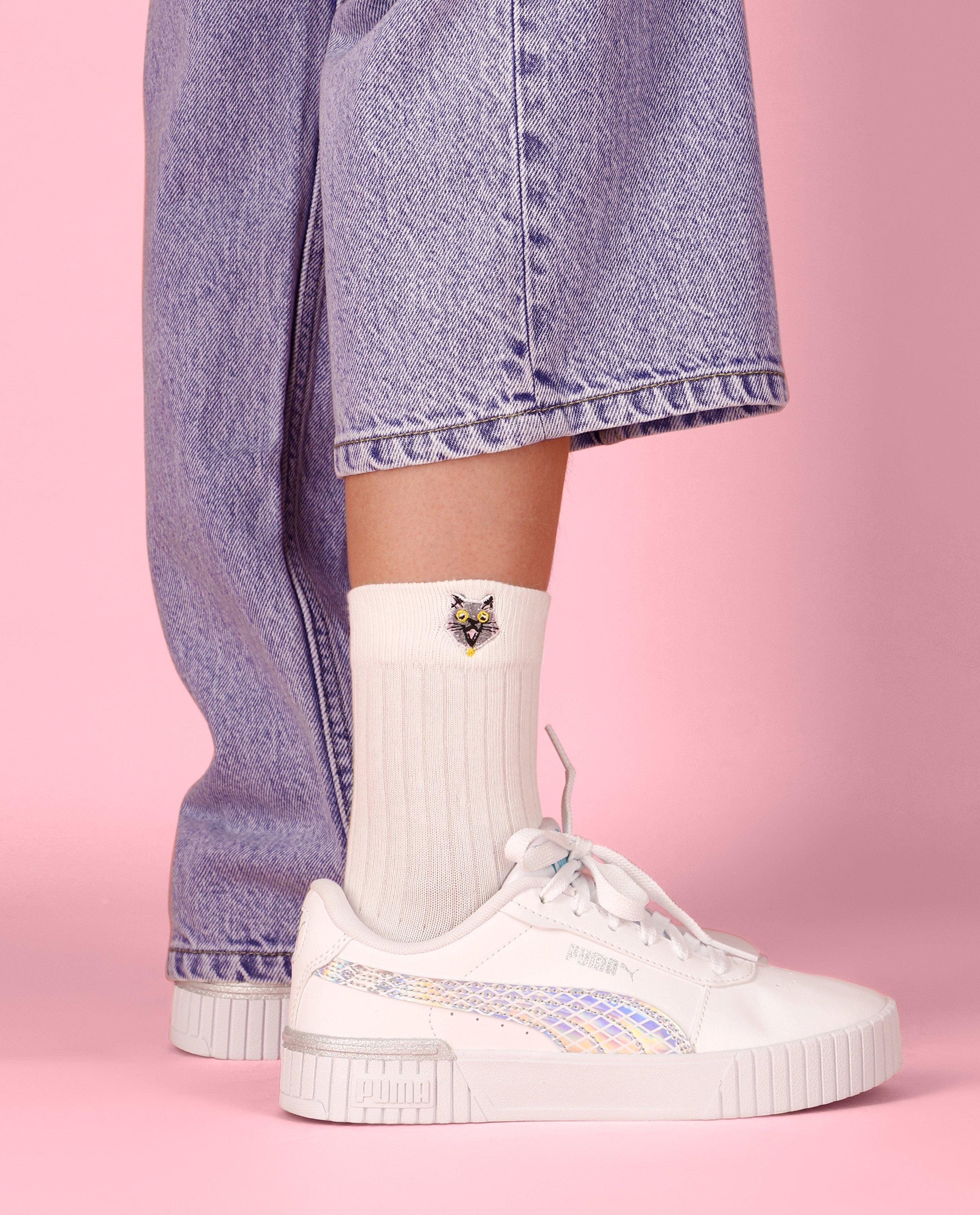 Chaussettes blanches à inscription - null - CAMILLE