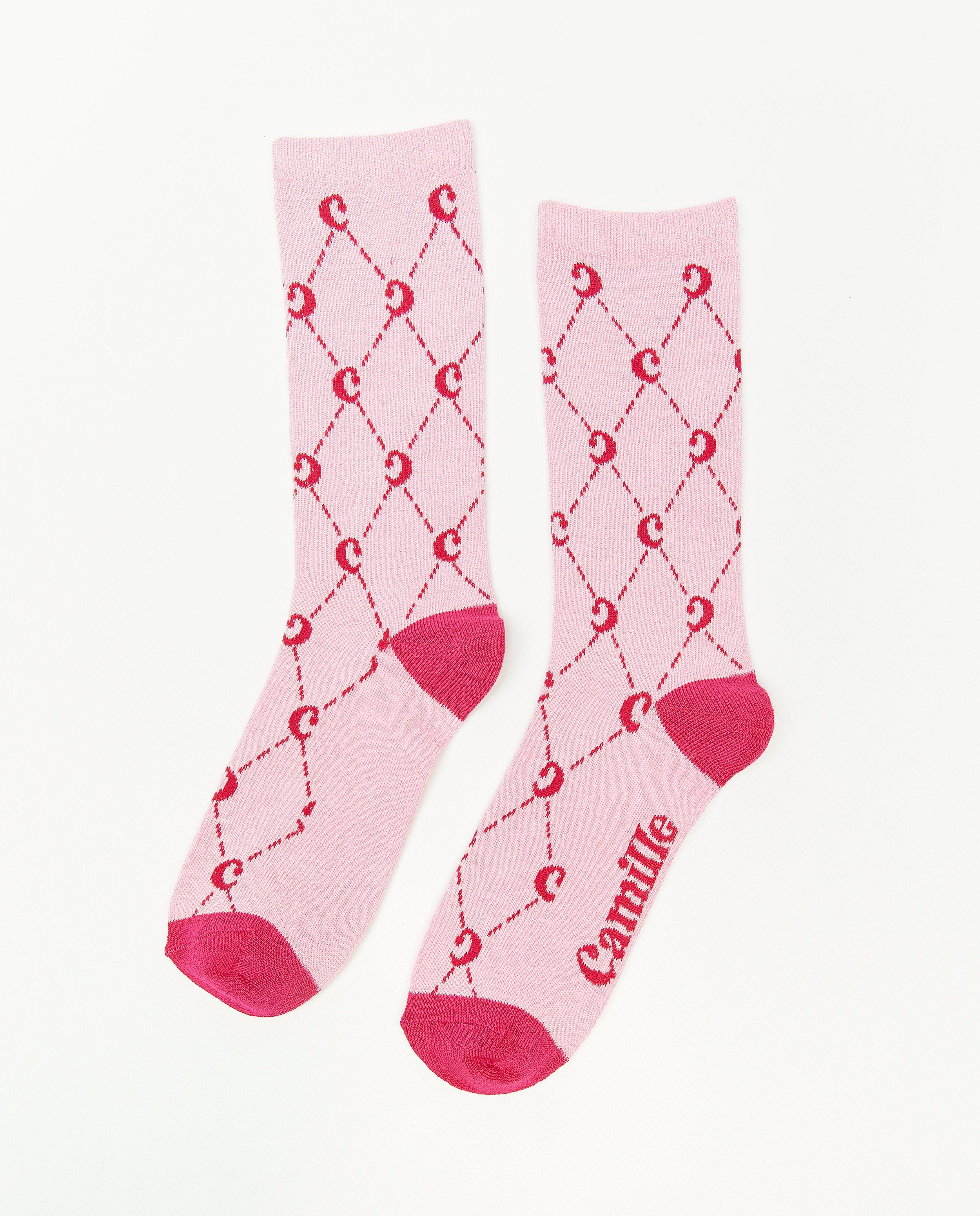 Chaussettes - Chaussettes rose à imprimé