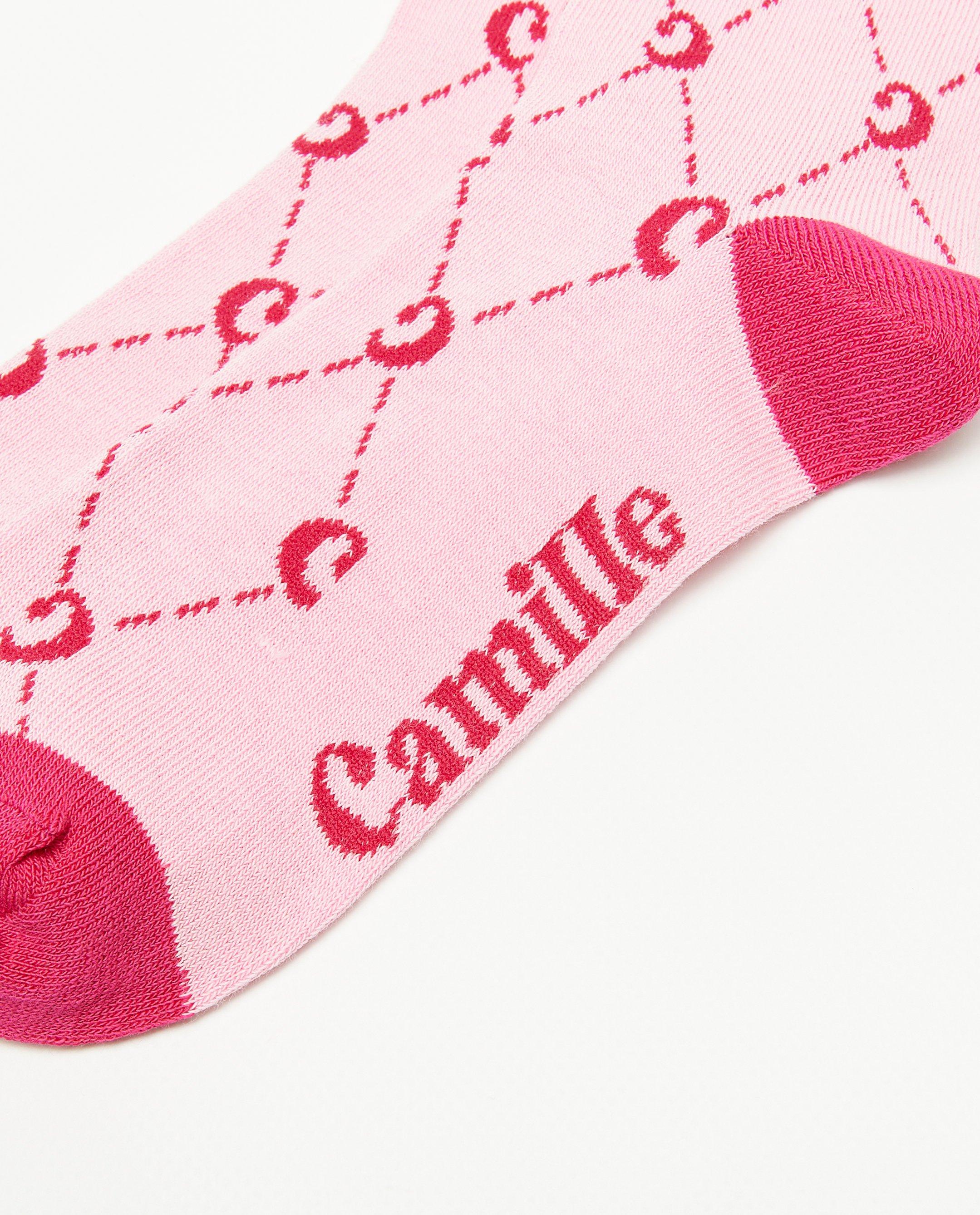 Chaussettes - Chaussettes rose à imprimé