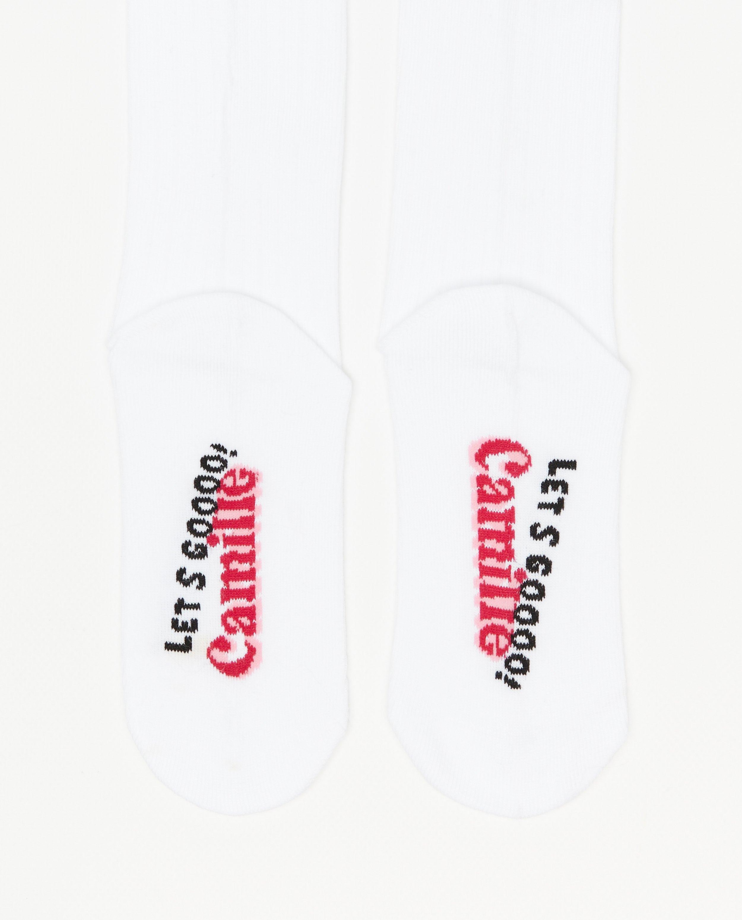 Chaussettes - Mi-bas blancs avec une inscription, taille 27-42
