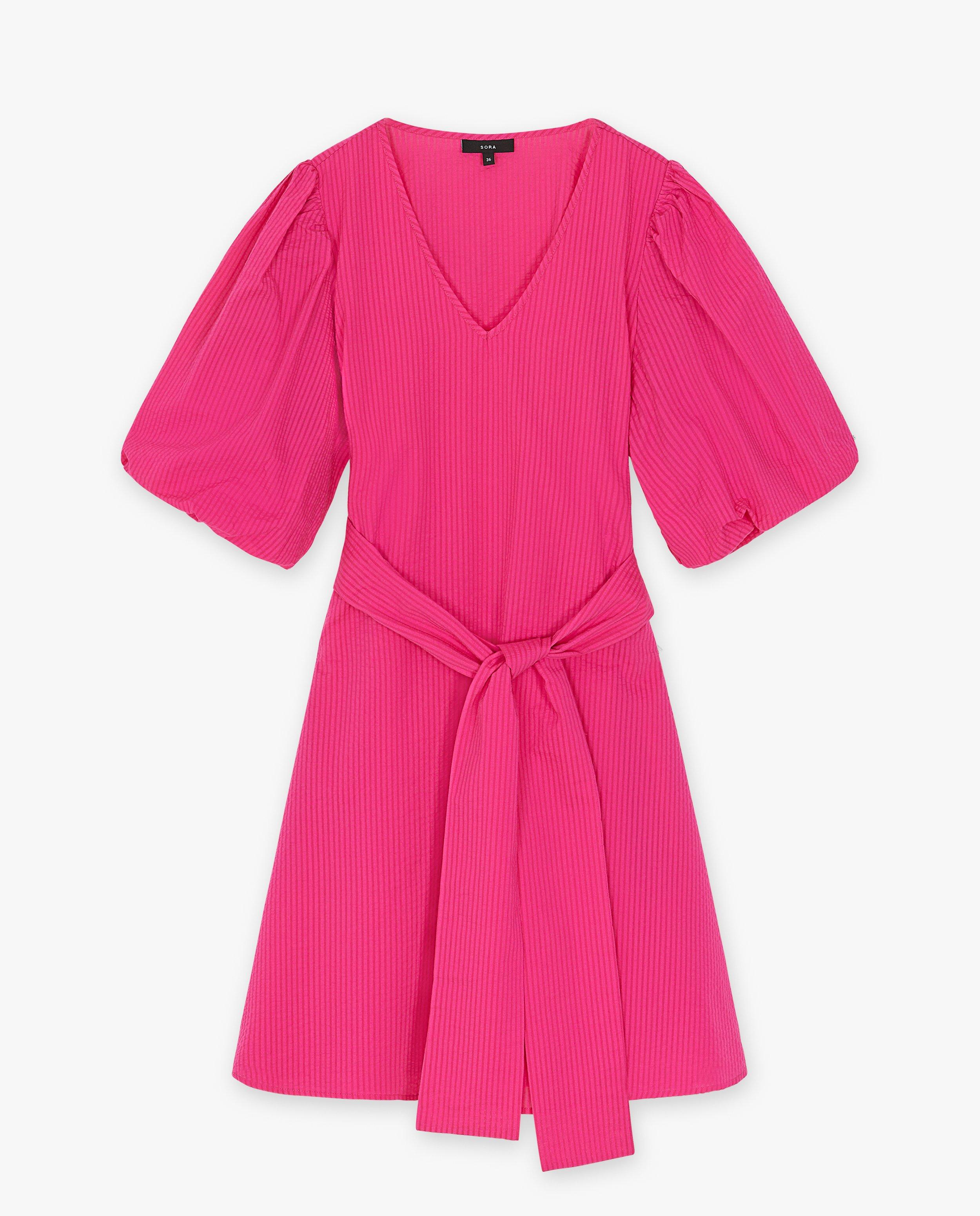 Kleedjes - Roze jurk met structuur