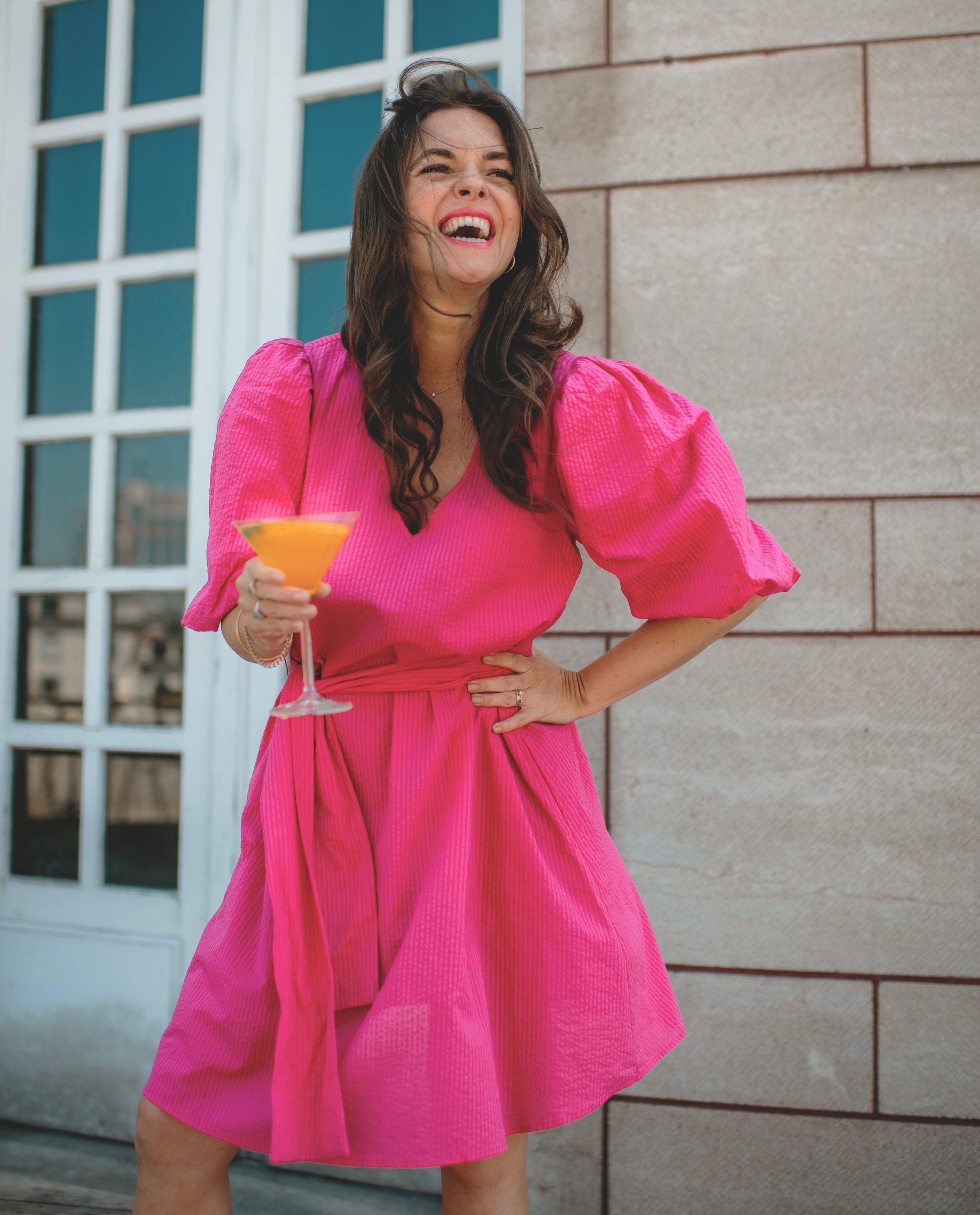 Robes - Robe rose structurée
