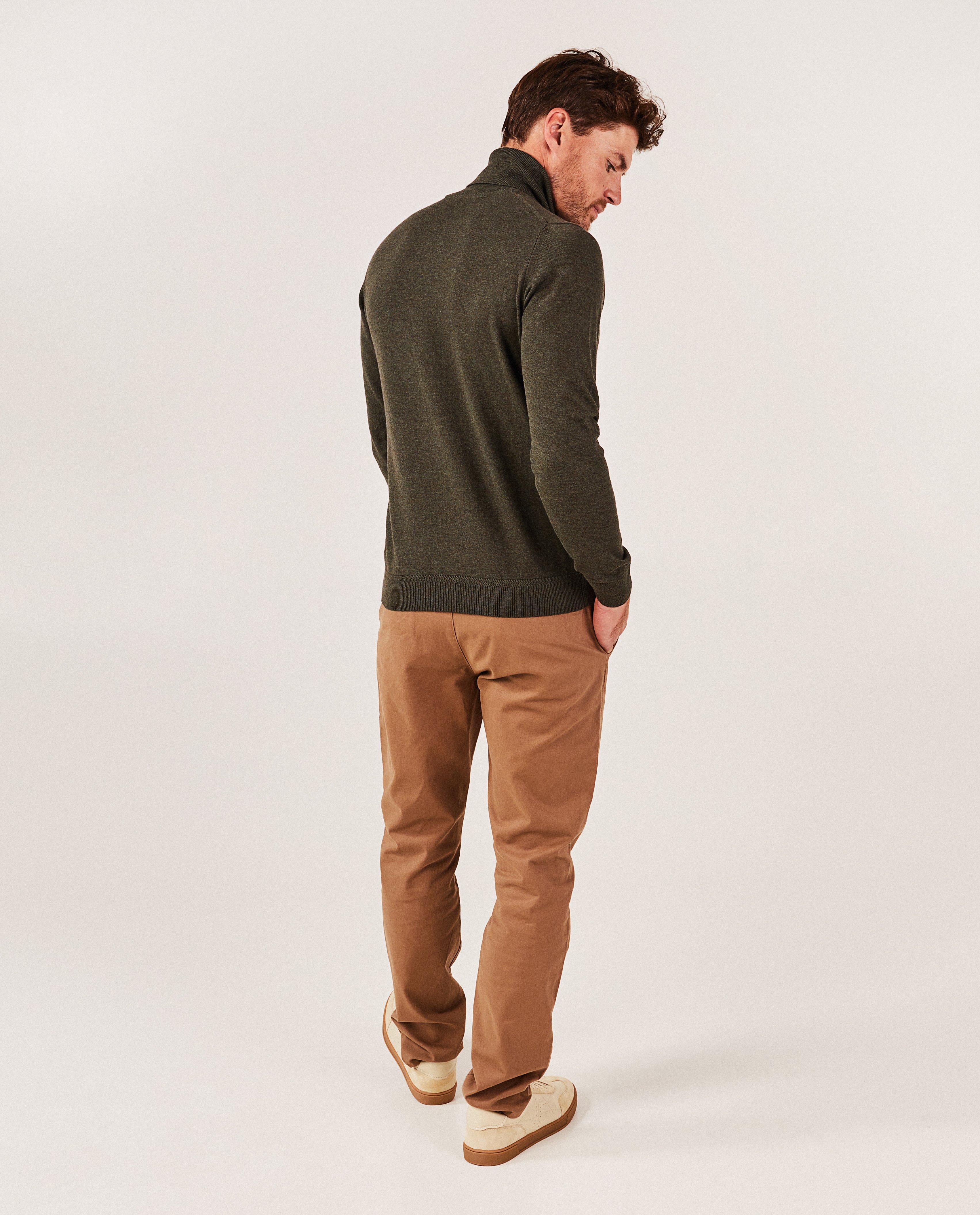 Truien - Beige trui met rolkraag