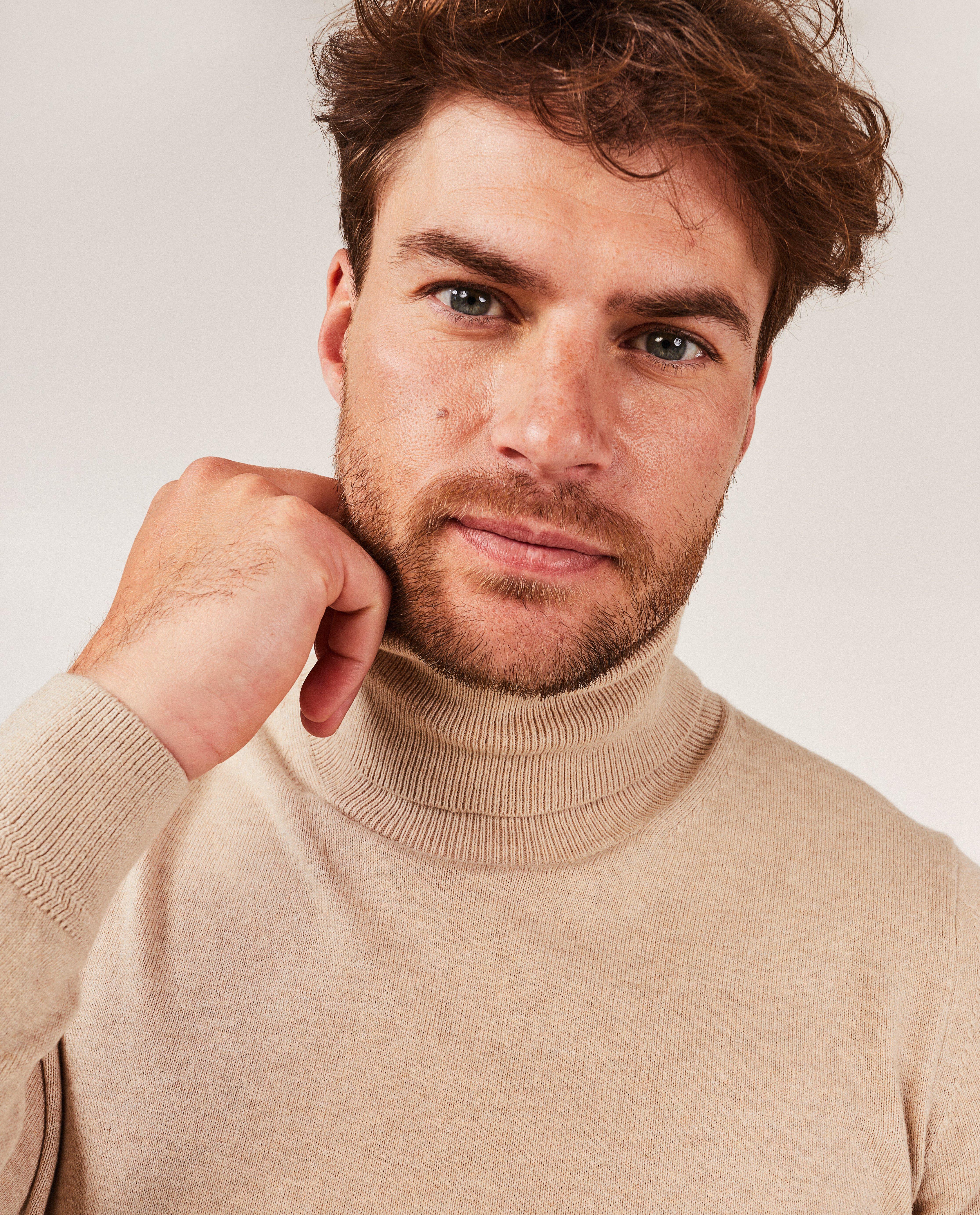 Pulls - Pull beige à col roulé