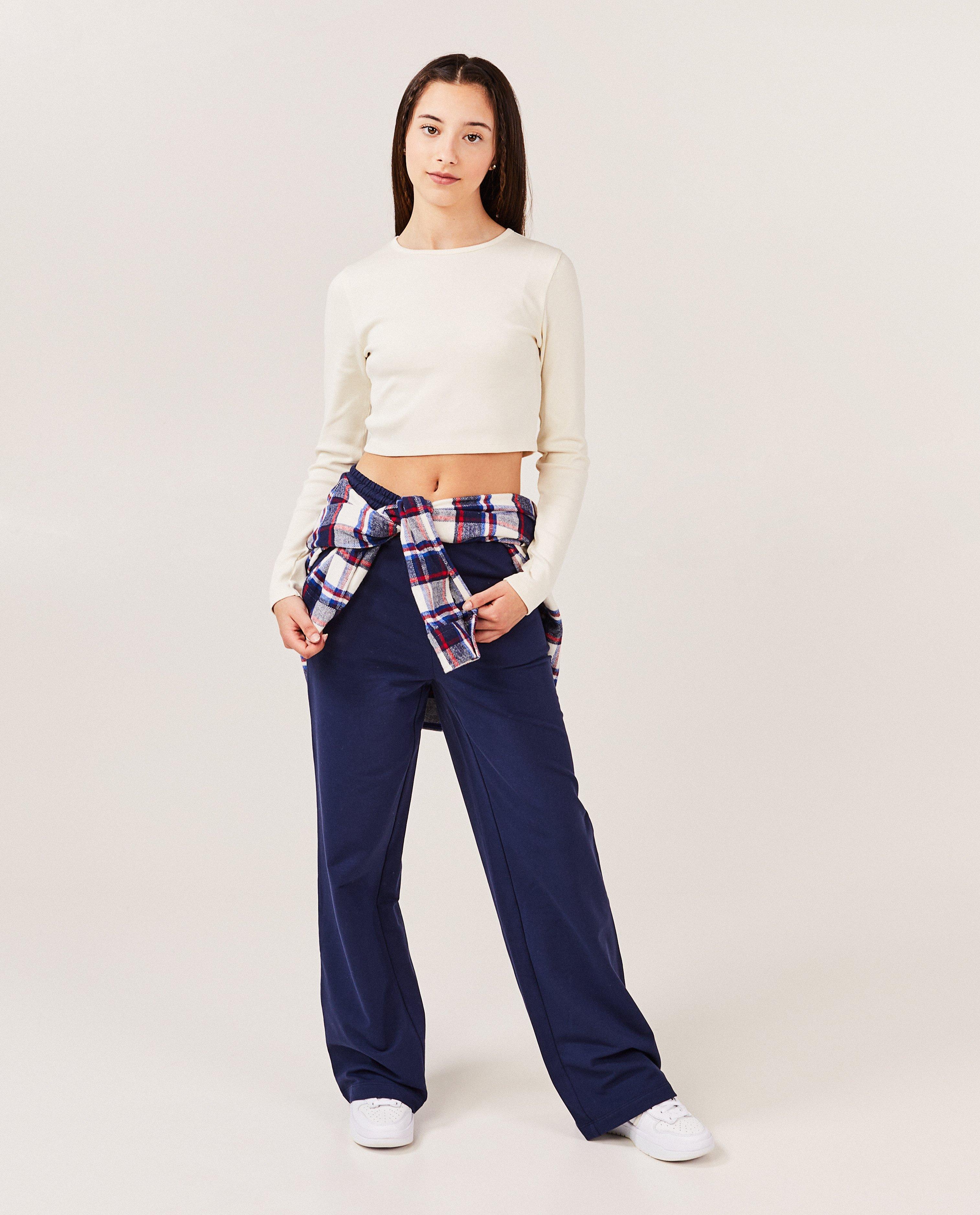 Longsleeve met rib, cropped fit - null - Groggy