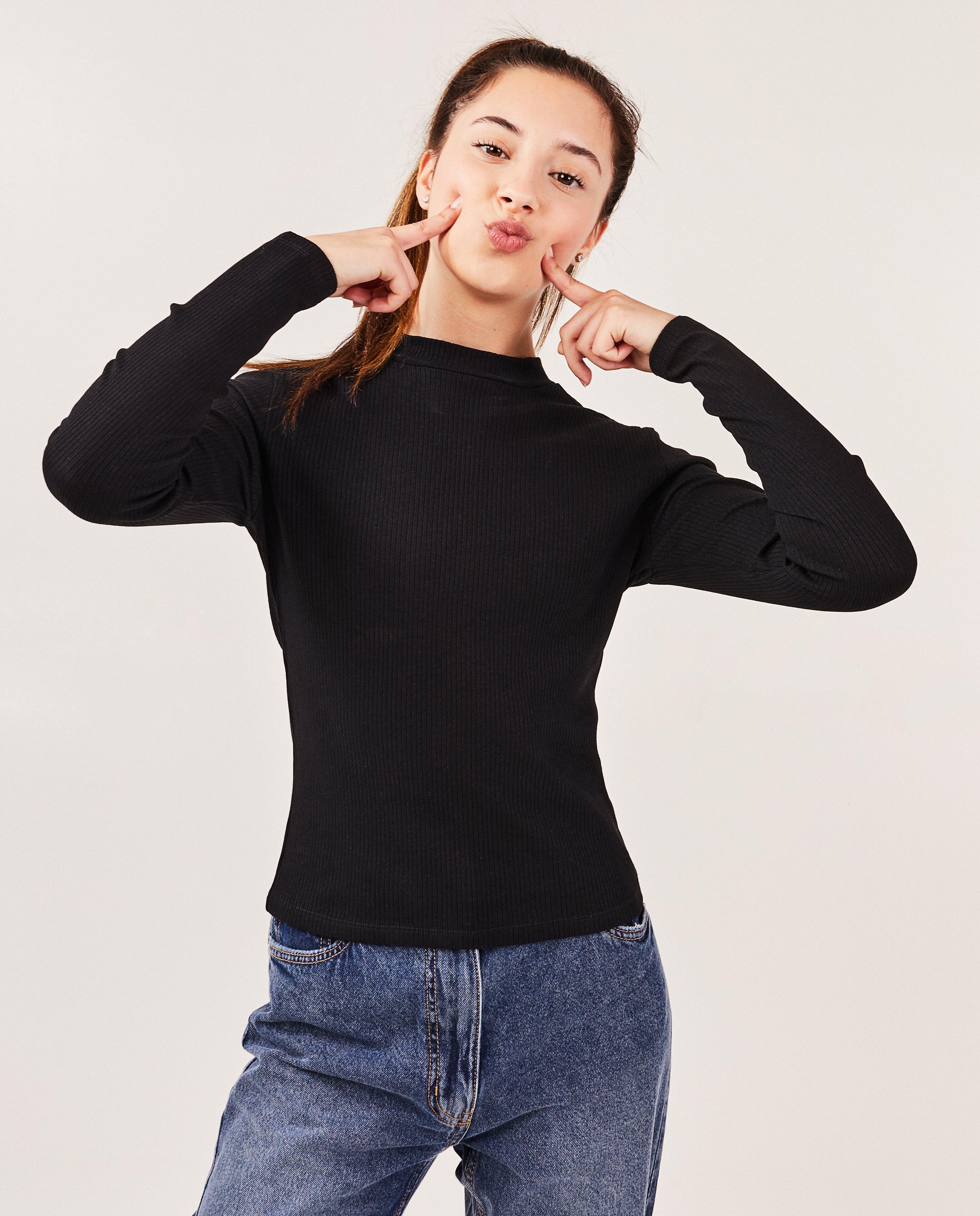 Longsleeve met rib - Product Detail - zwart - afbeelding nummer 2