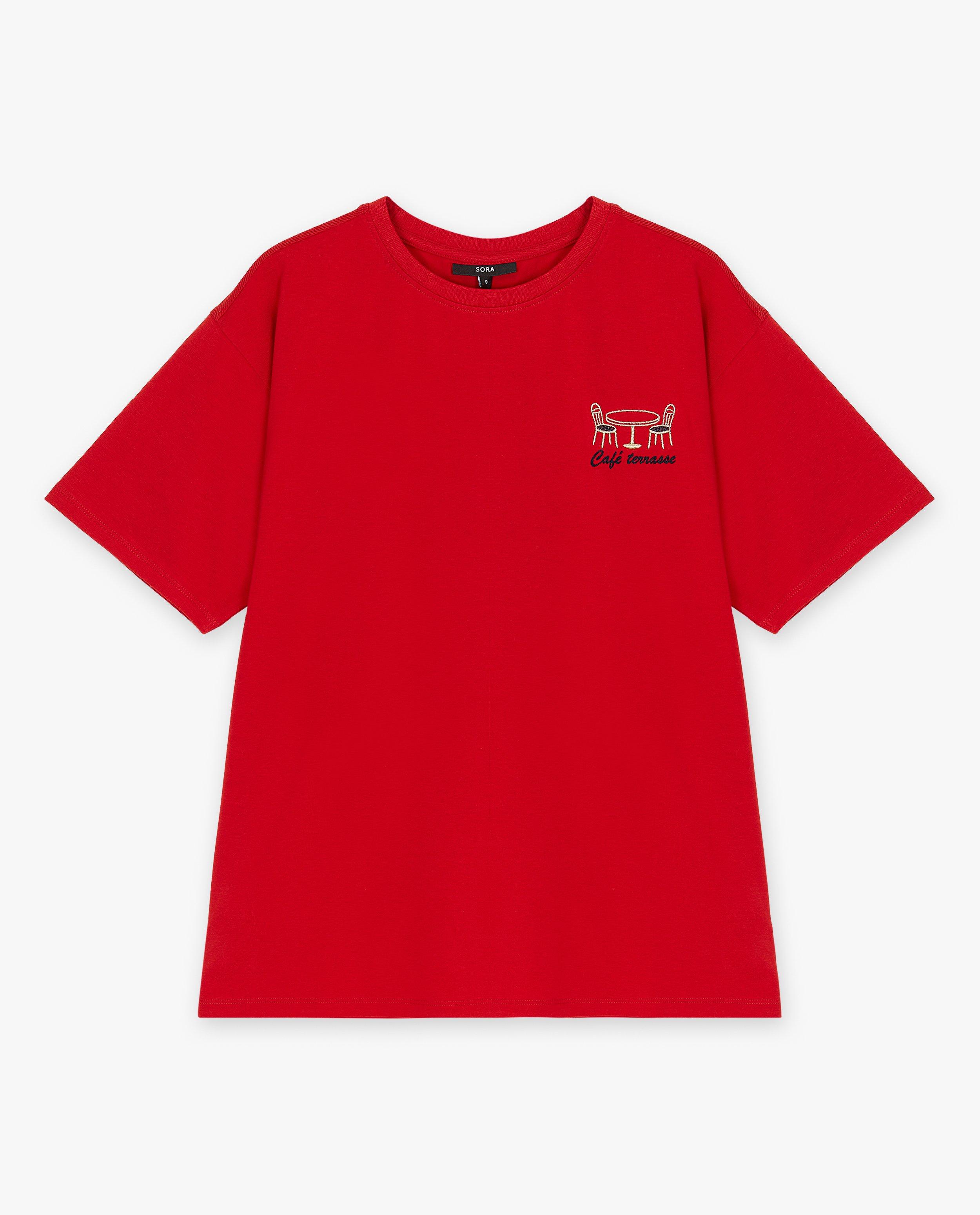 T-shirt brodé - Détails du produit - rouge - image numéro 7