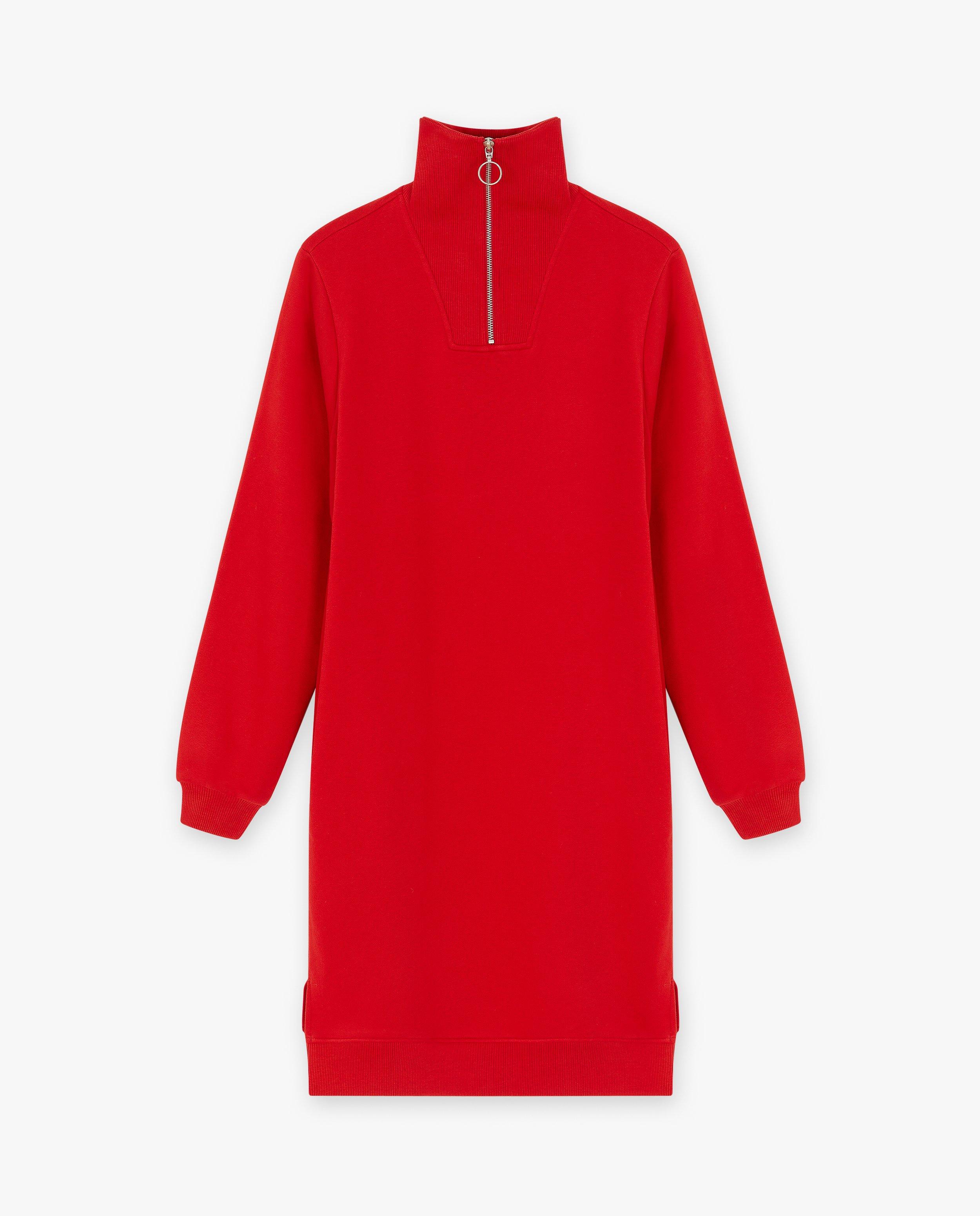 Kleedjes - Rode sweaterjurk