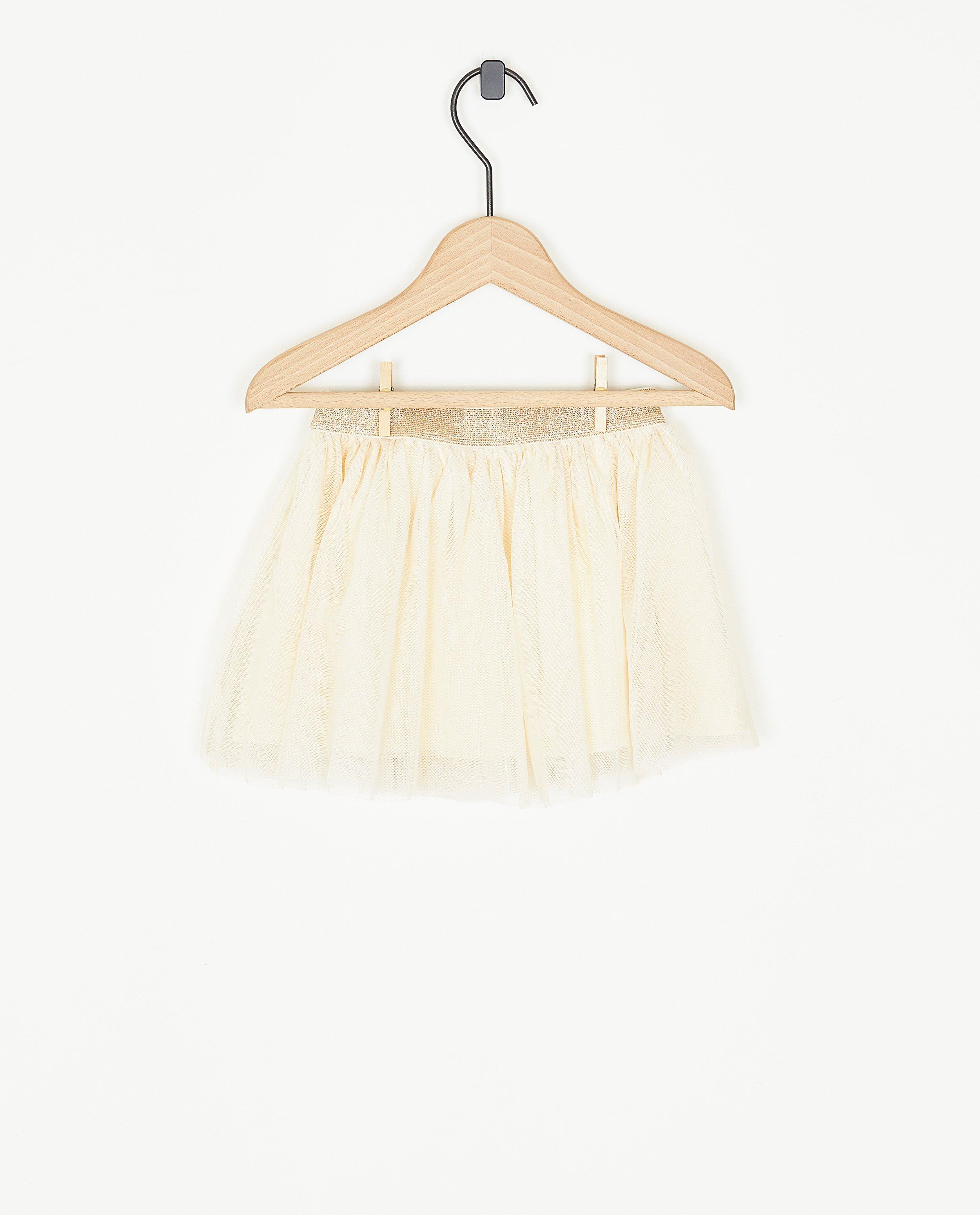 Rokken - Beige rok met tule
