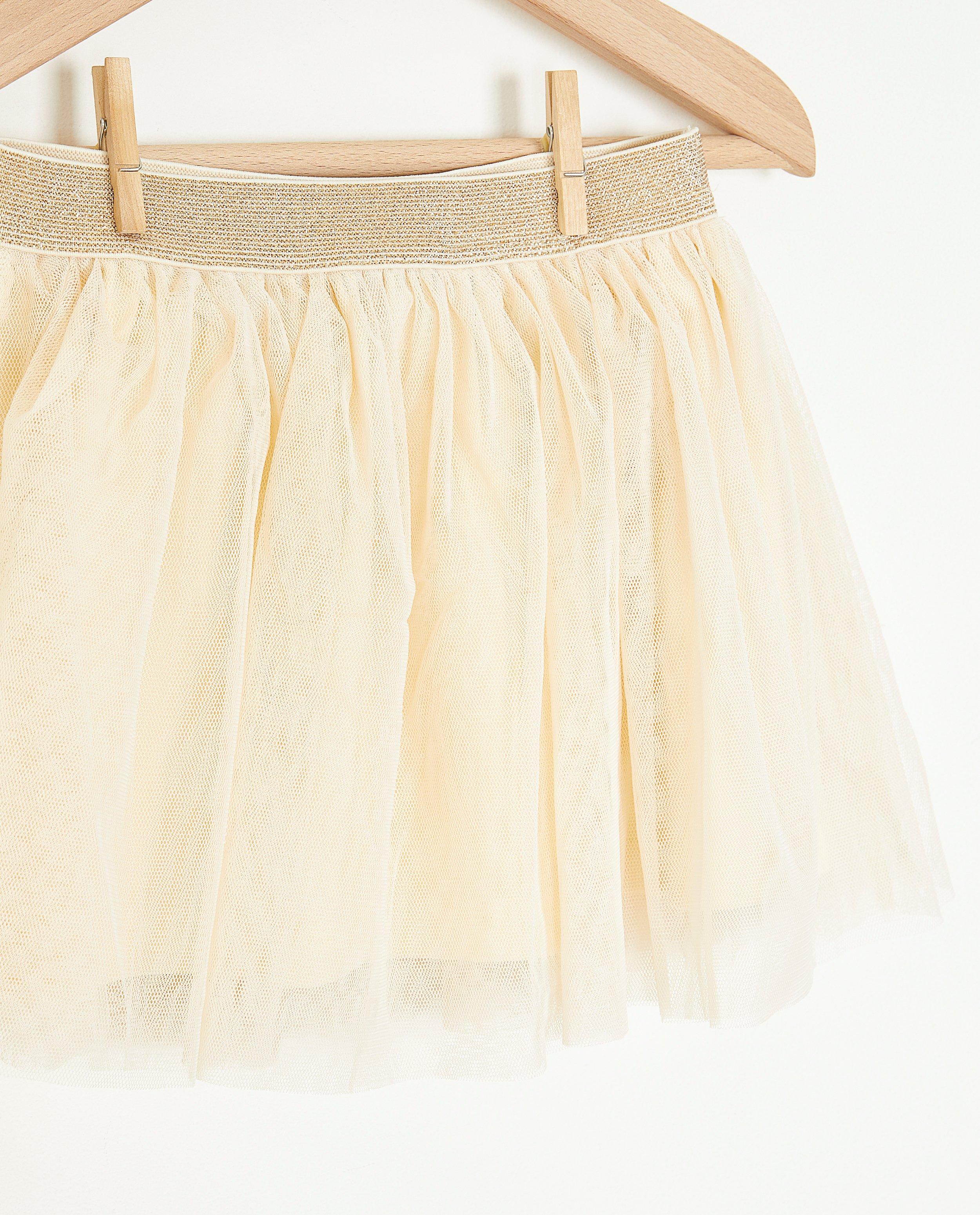 Rokken - Beige rok met tule
