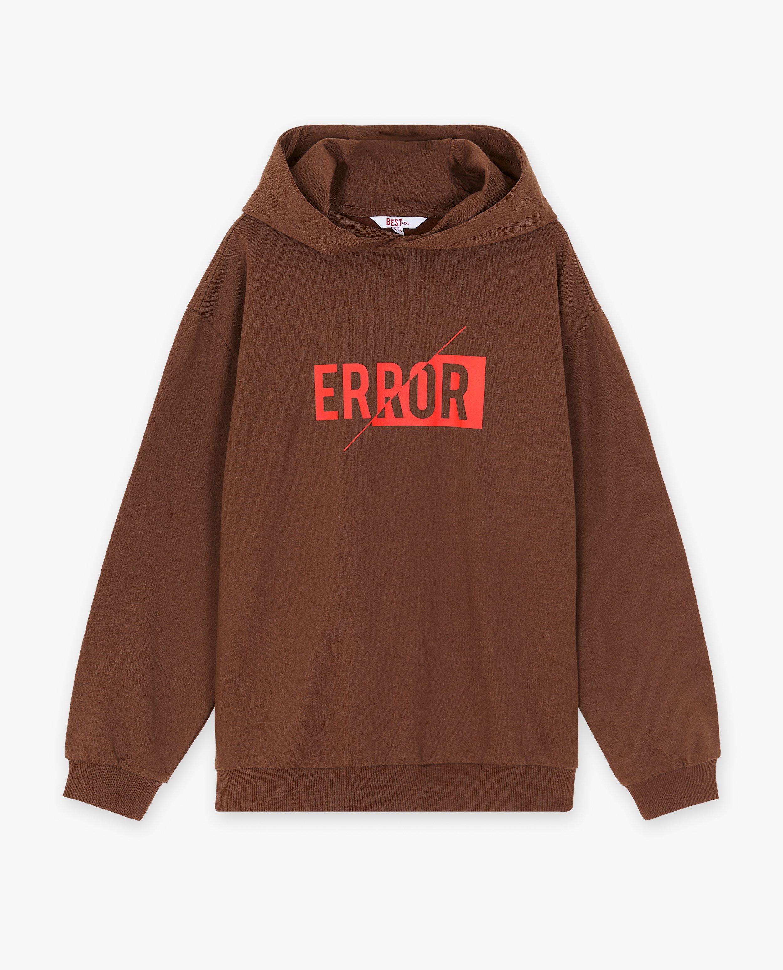 Hoodie met opschrift - Product Detail - donkerbruin - afbeelding nummer 5