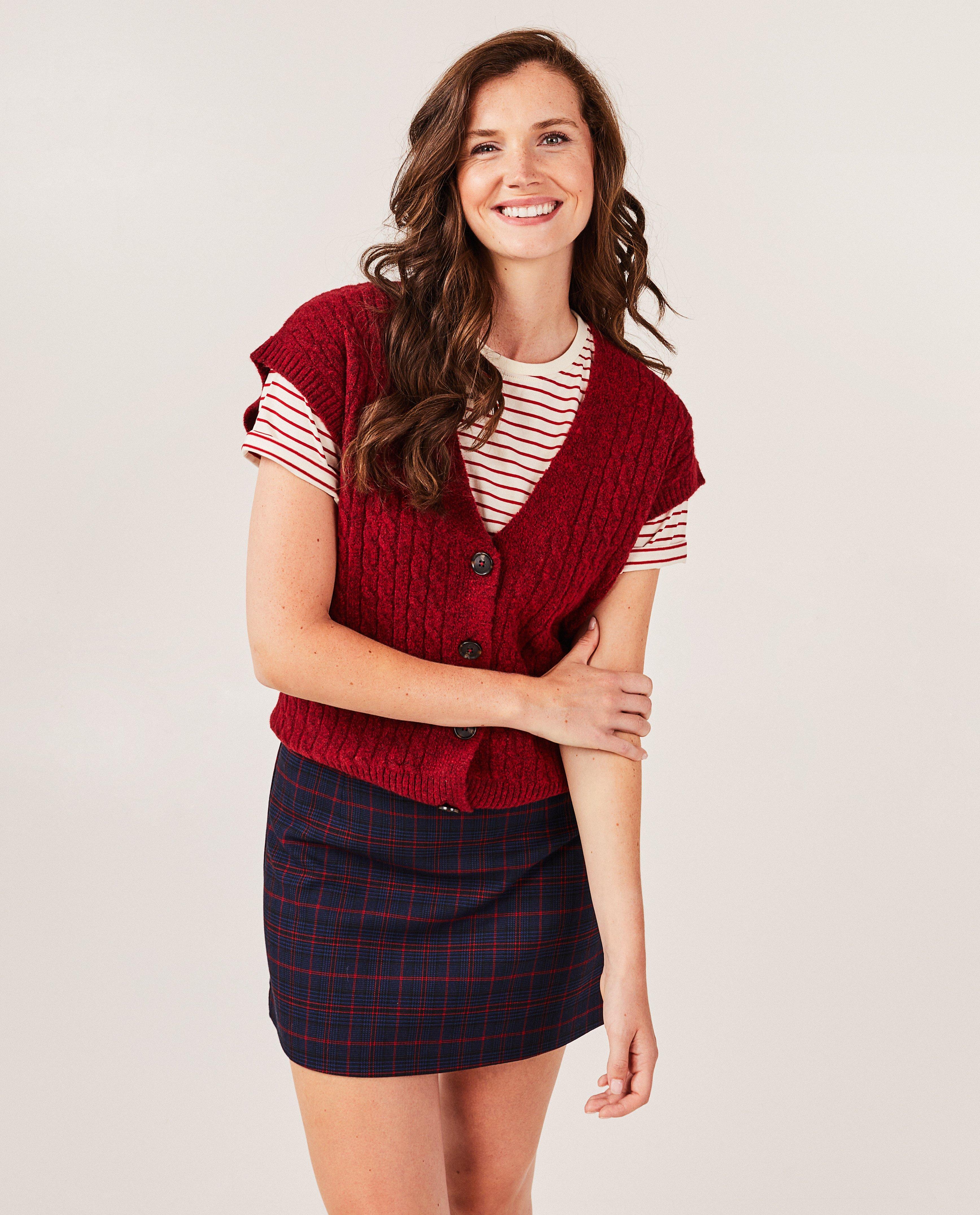 Cardigan - Donkerrode cardigan