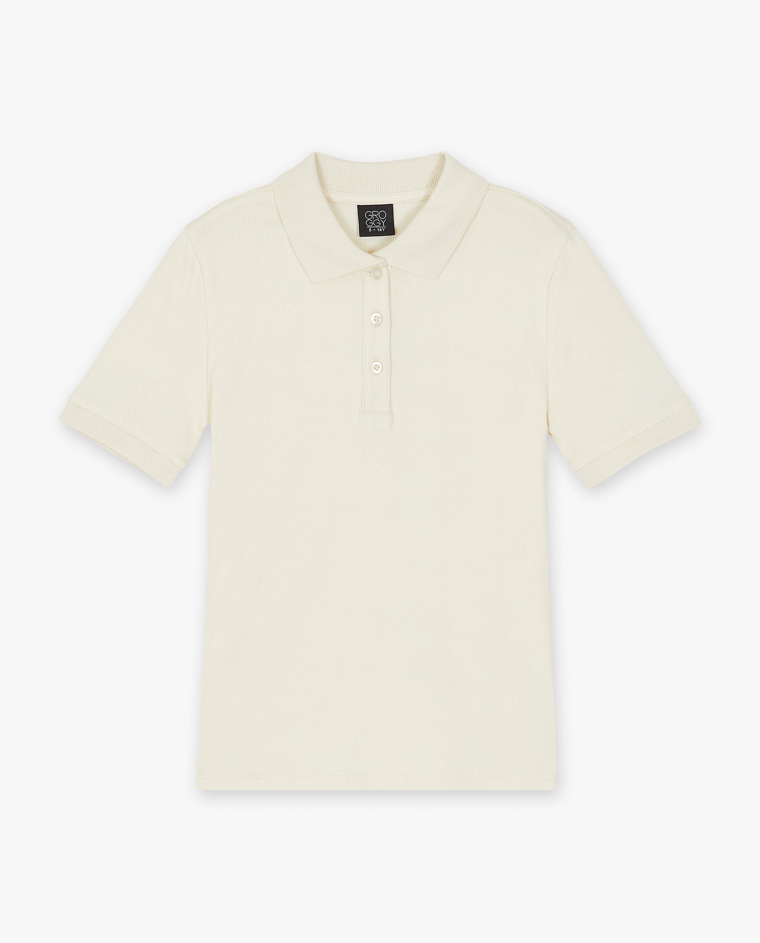 Polo's - Offwhite polo met rib