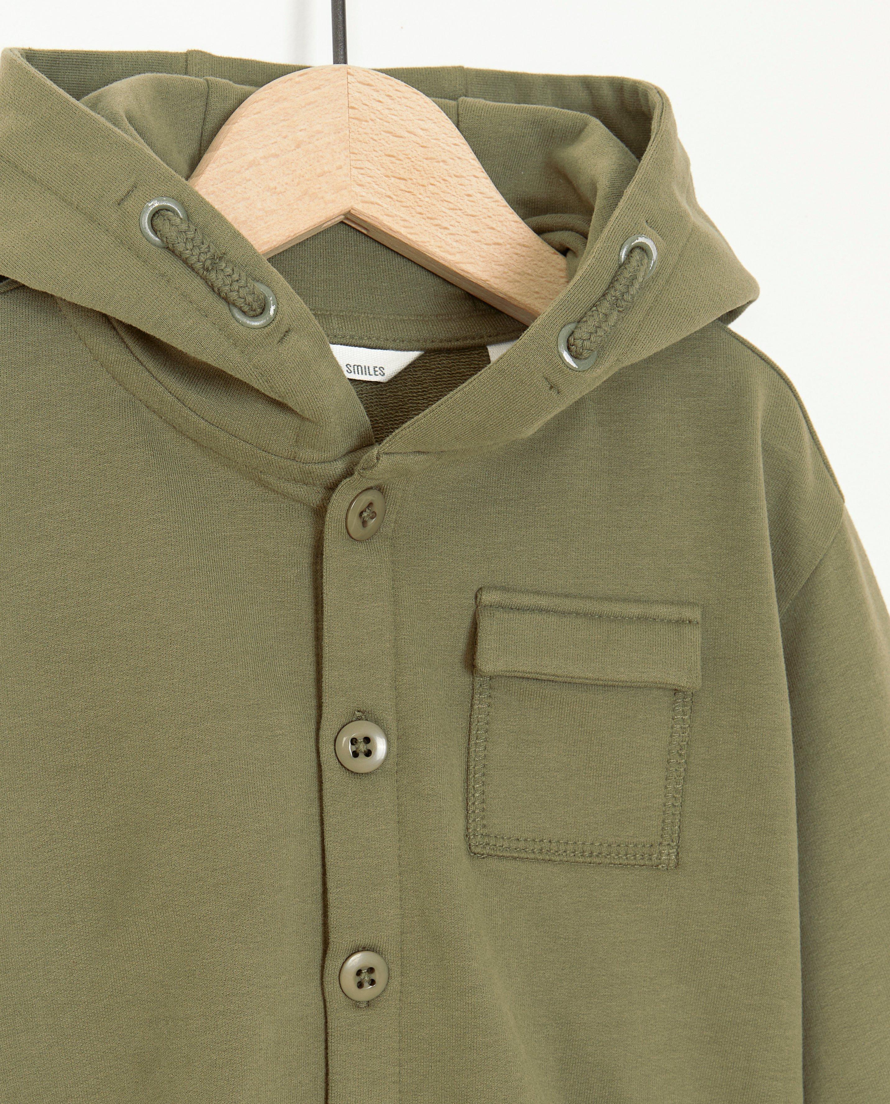 Cardigan - Groene cardigan met kap