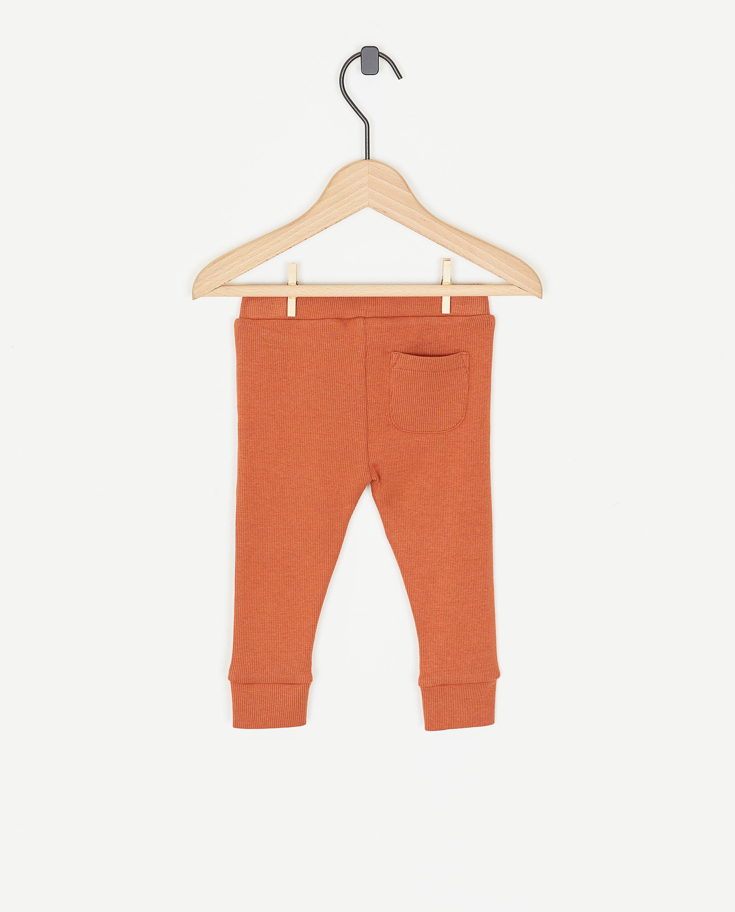Leggings - Oranje legging met rib