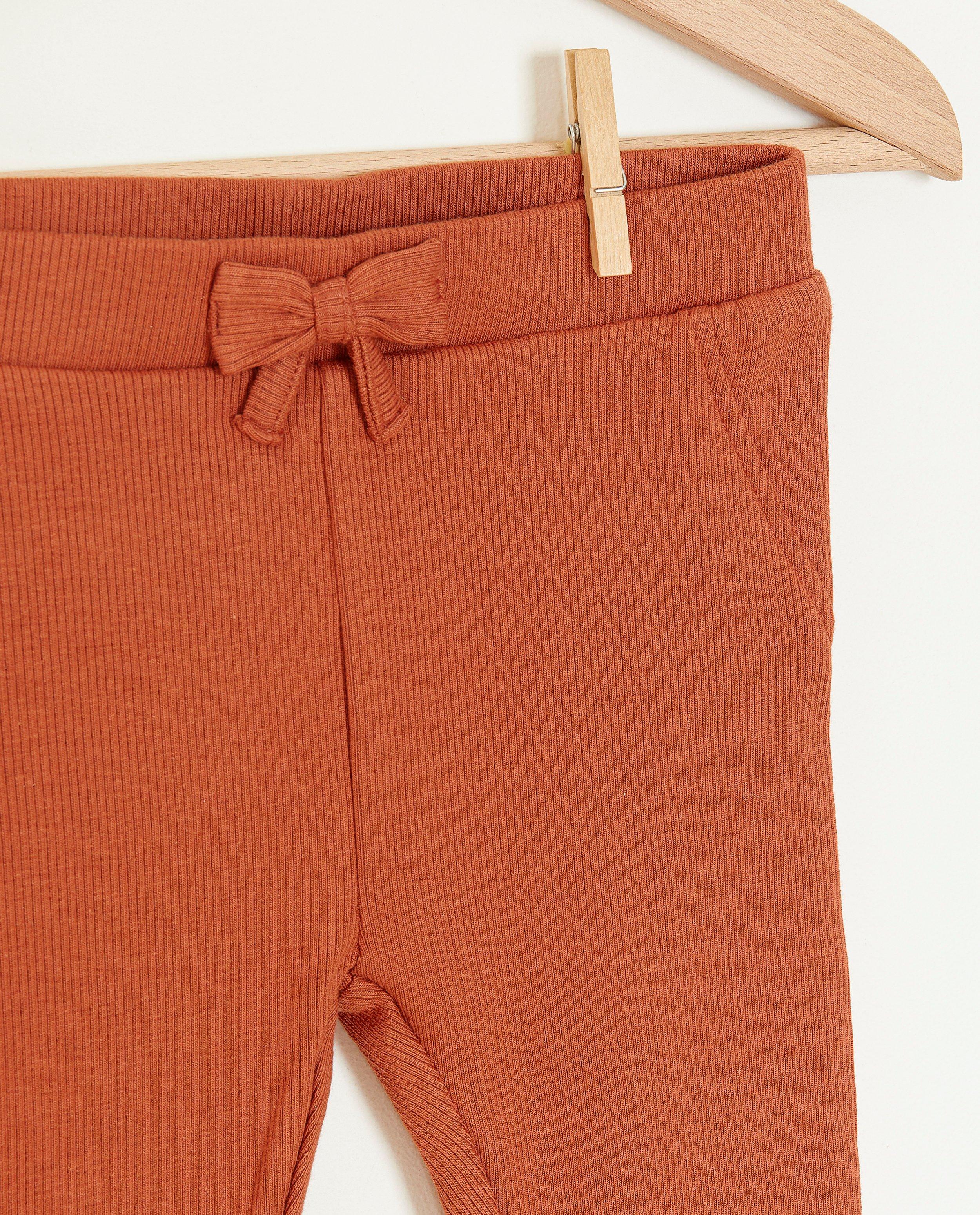 Leggings - Oranje legging met rib