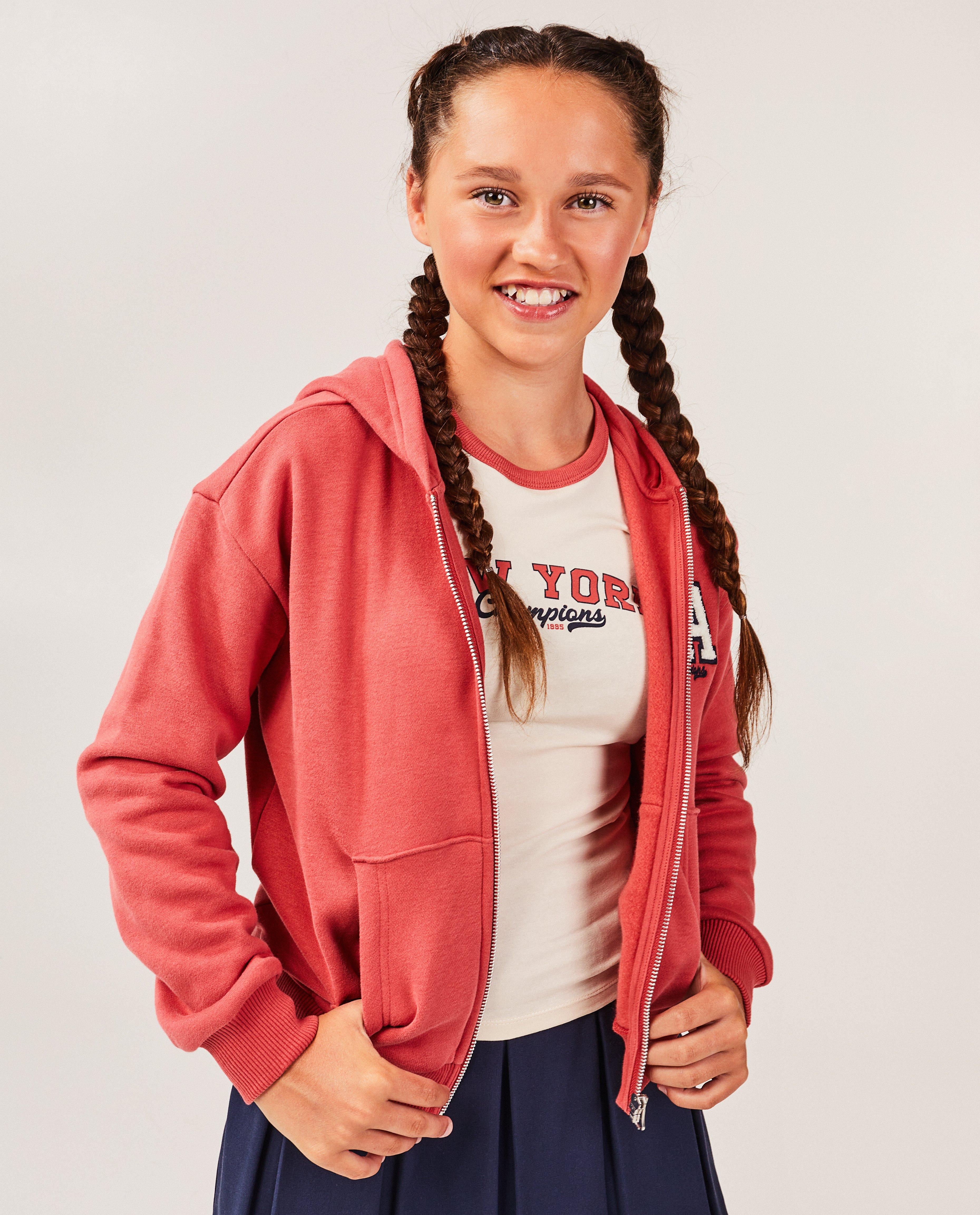 Cardigan - Rood sweatvest met opschrift