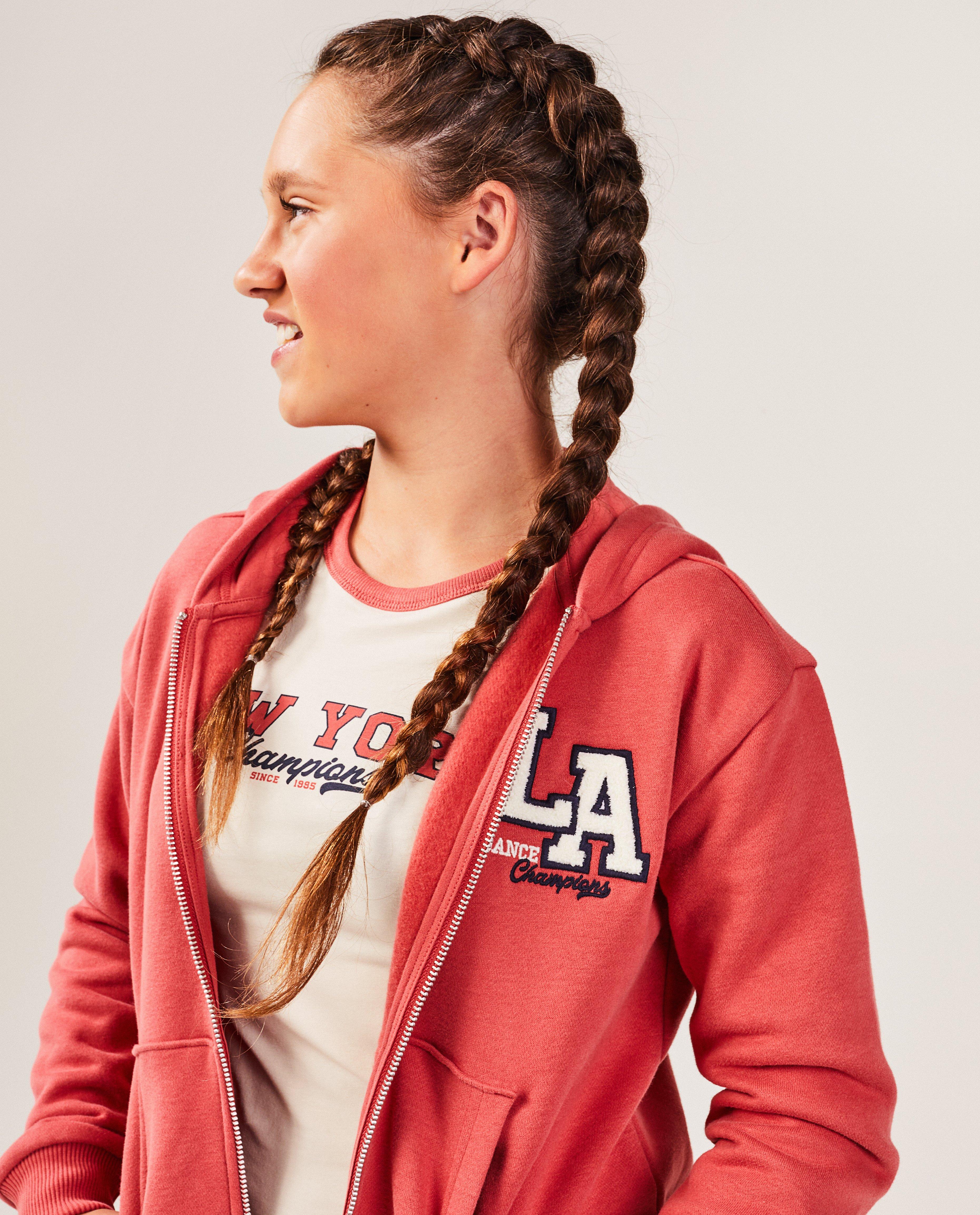 Cardigan - Rood sweatvest met opschrift