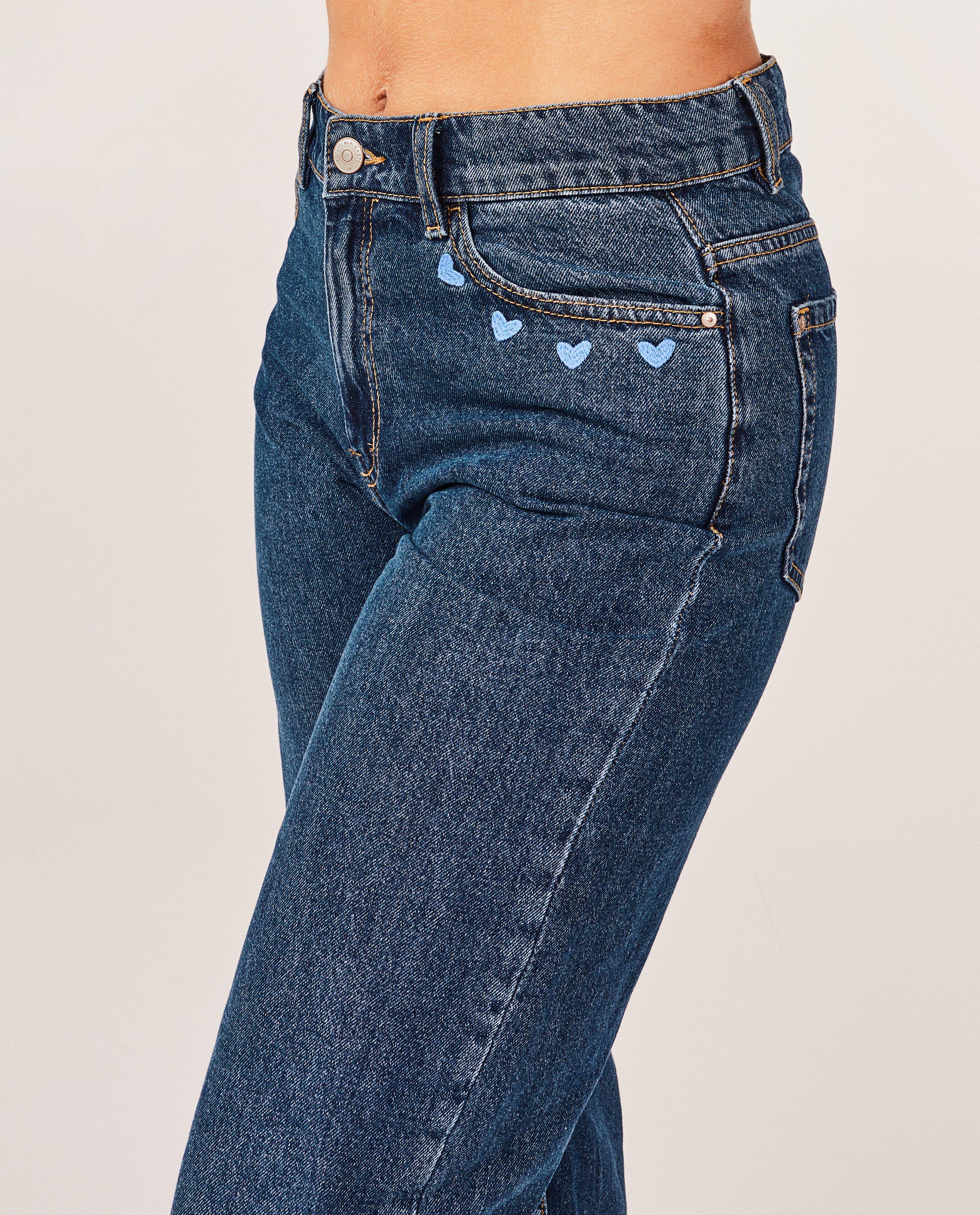Jeans - Jeans brodé, straight fit